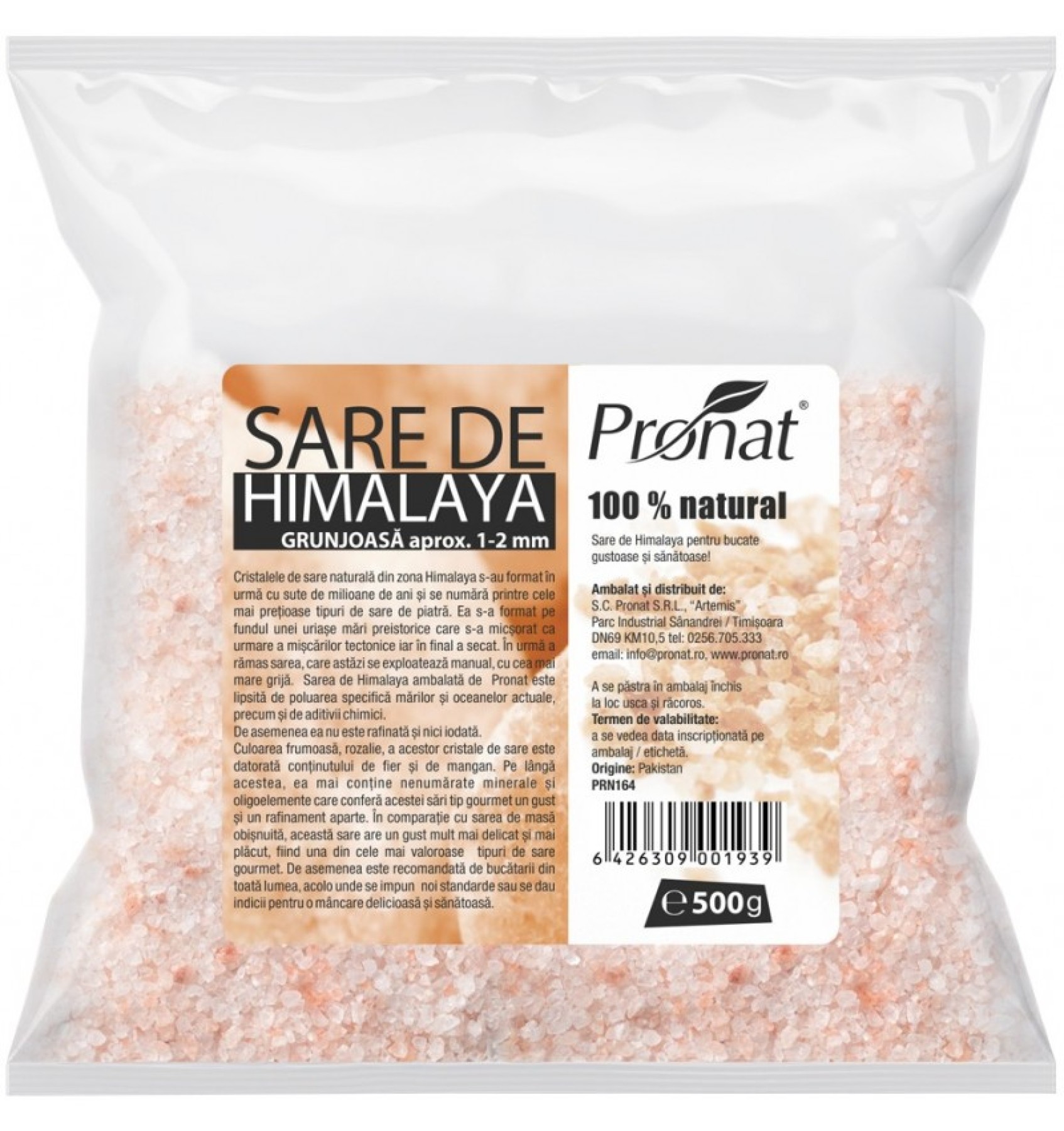 Sare de Himalaya grunjoasa aprox. 1-2mm, 500 g