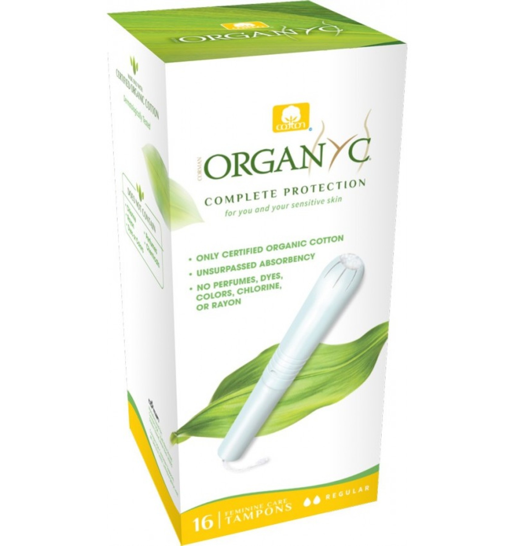 Tampoane REGULAR din bumbac organic, cu aplicator 16 buc Organyc