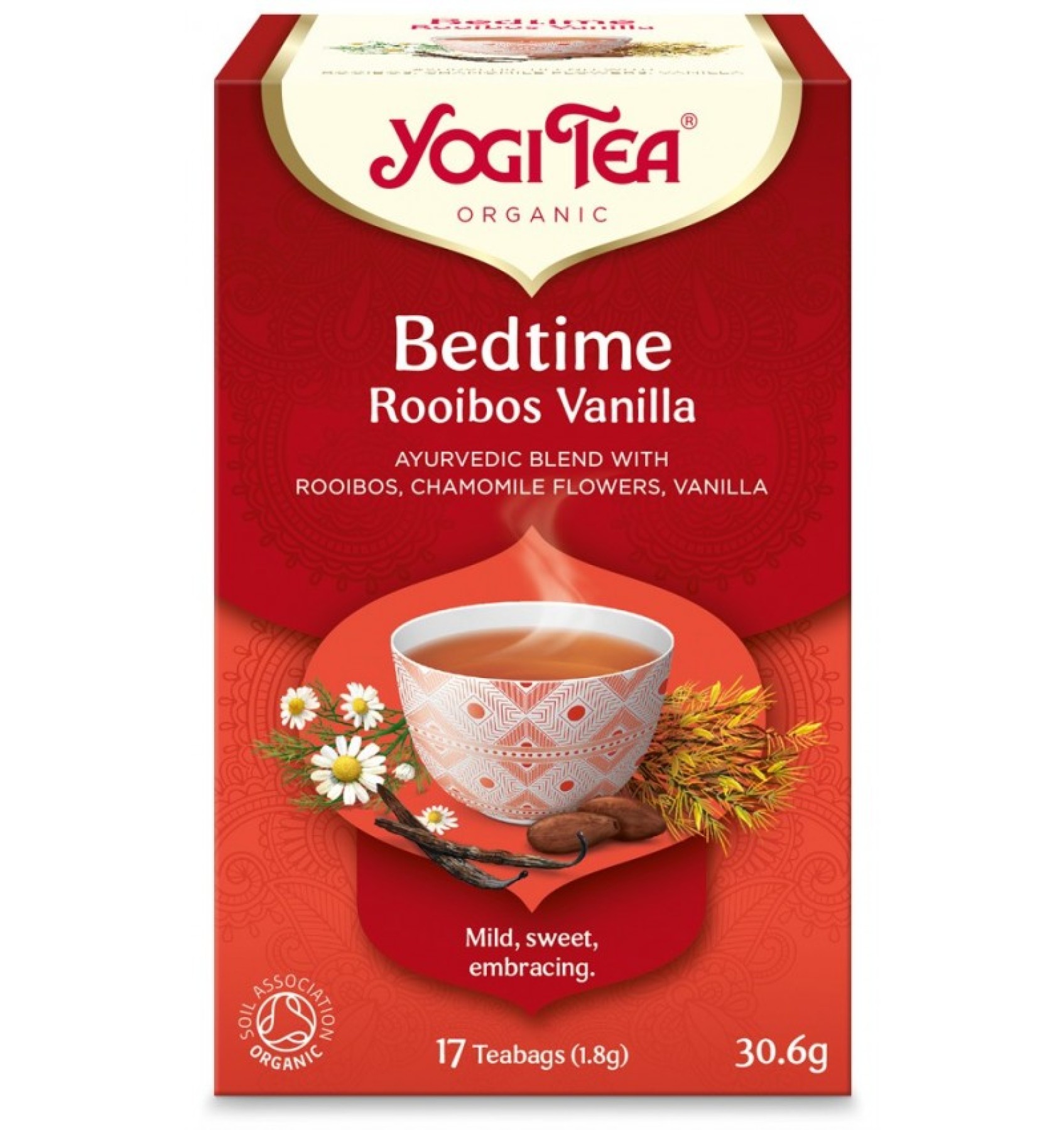 Ceai BIO de seara cu Rooibos si Vanilie, 17 pliculete 30.6gr Yogi Tea
