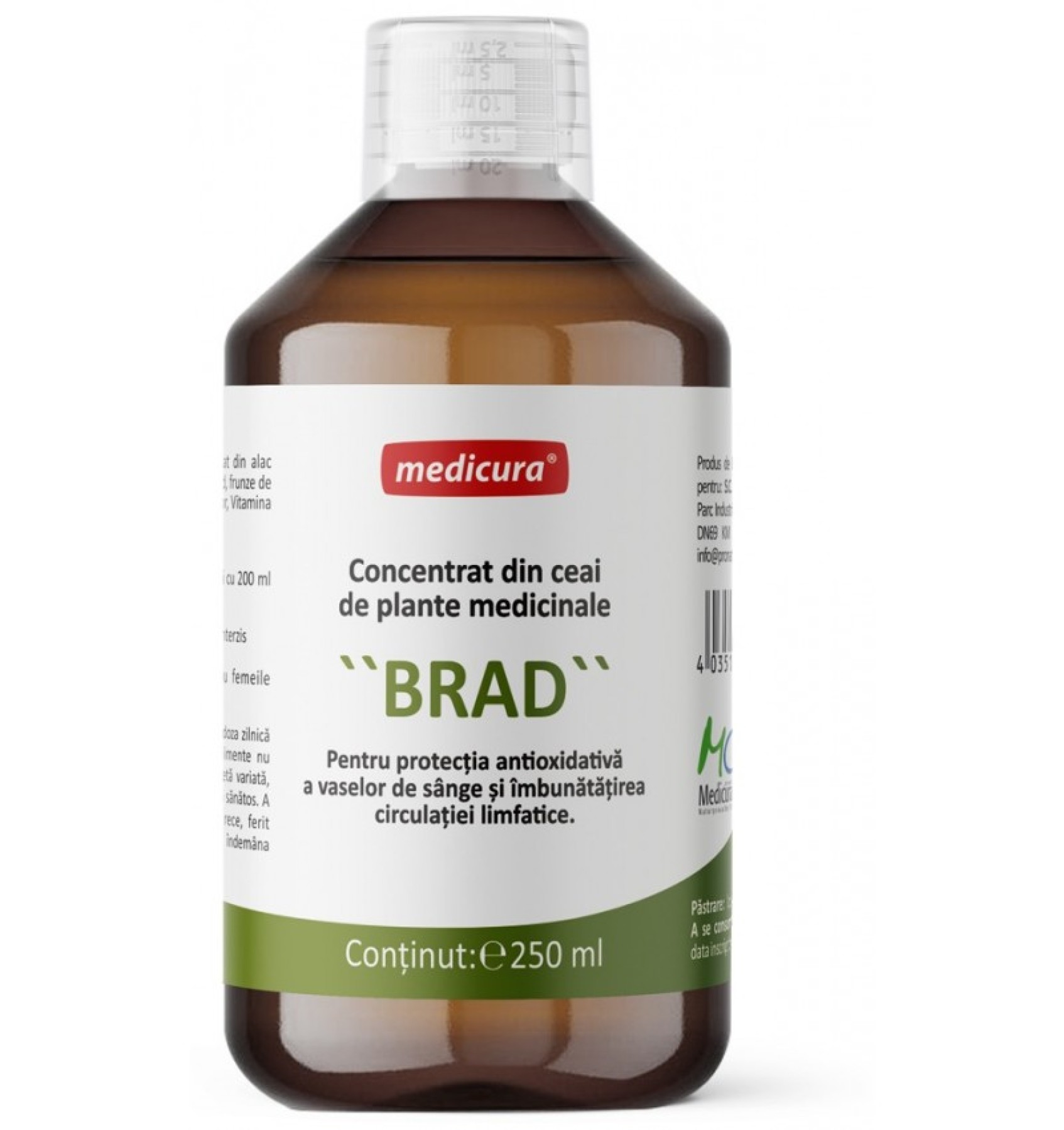 Concentrat din plante medicinale BRAD 250 ml Medicura