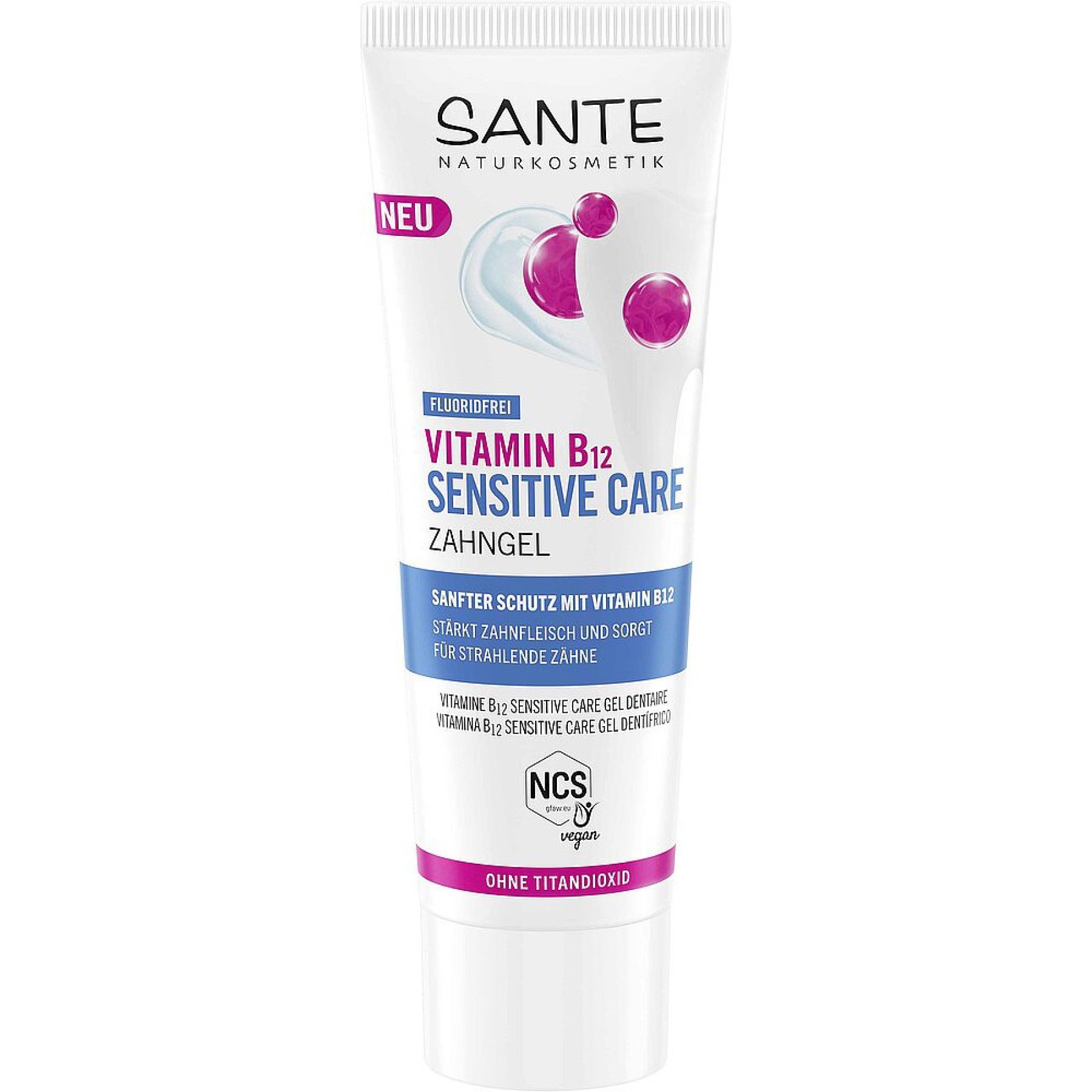 Gel de dinti Vitamina B12 Sensitive Care fara fluor - 75 g