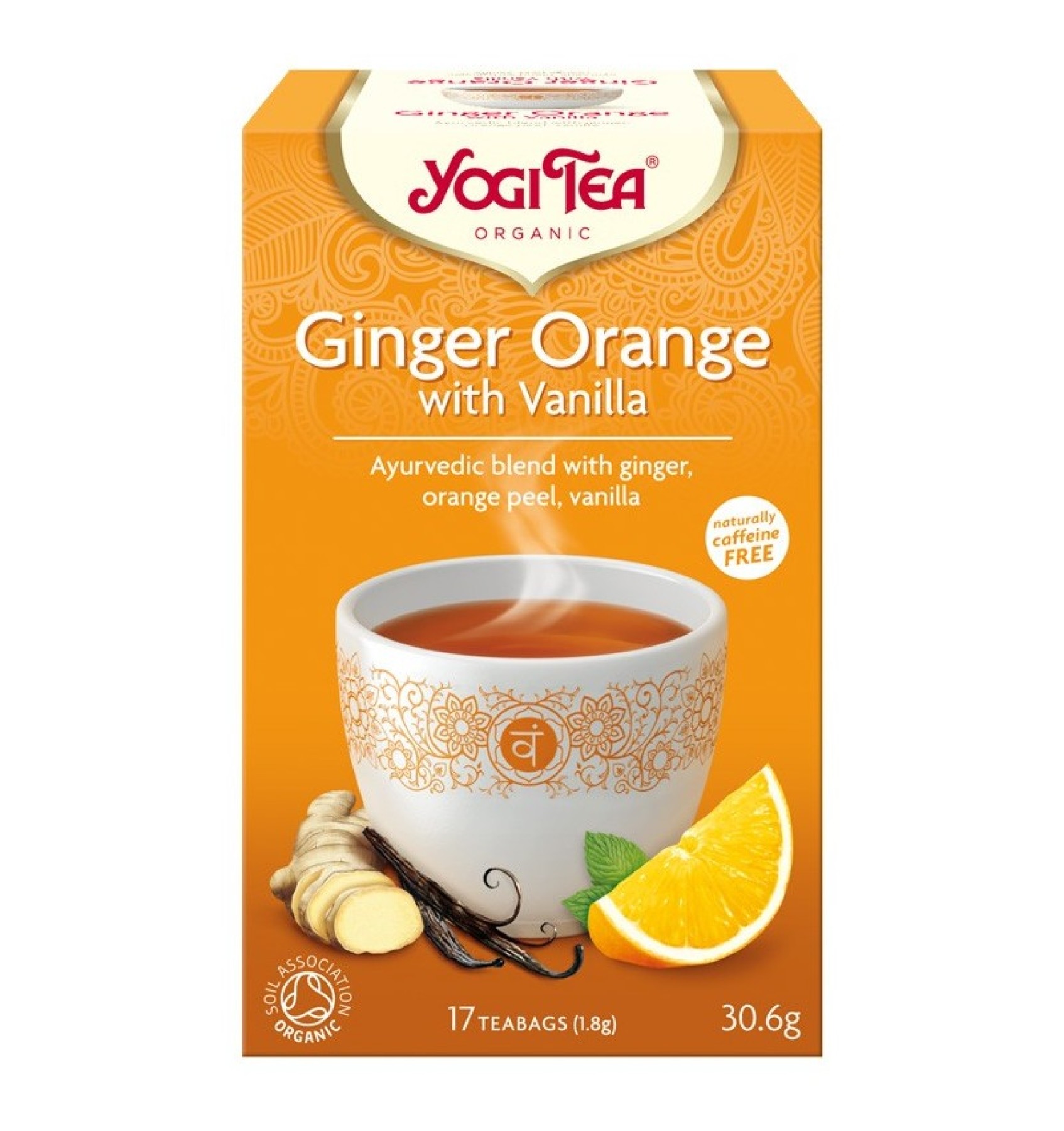 Ceai Bio GHIMBIR CU PORTOCALE SI VANILIE, 17 pliculete 30.6g Yogi Tea