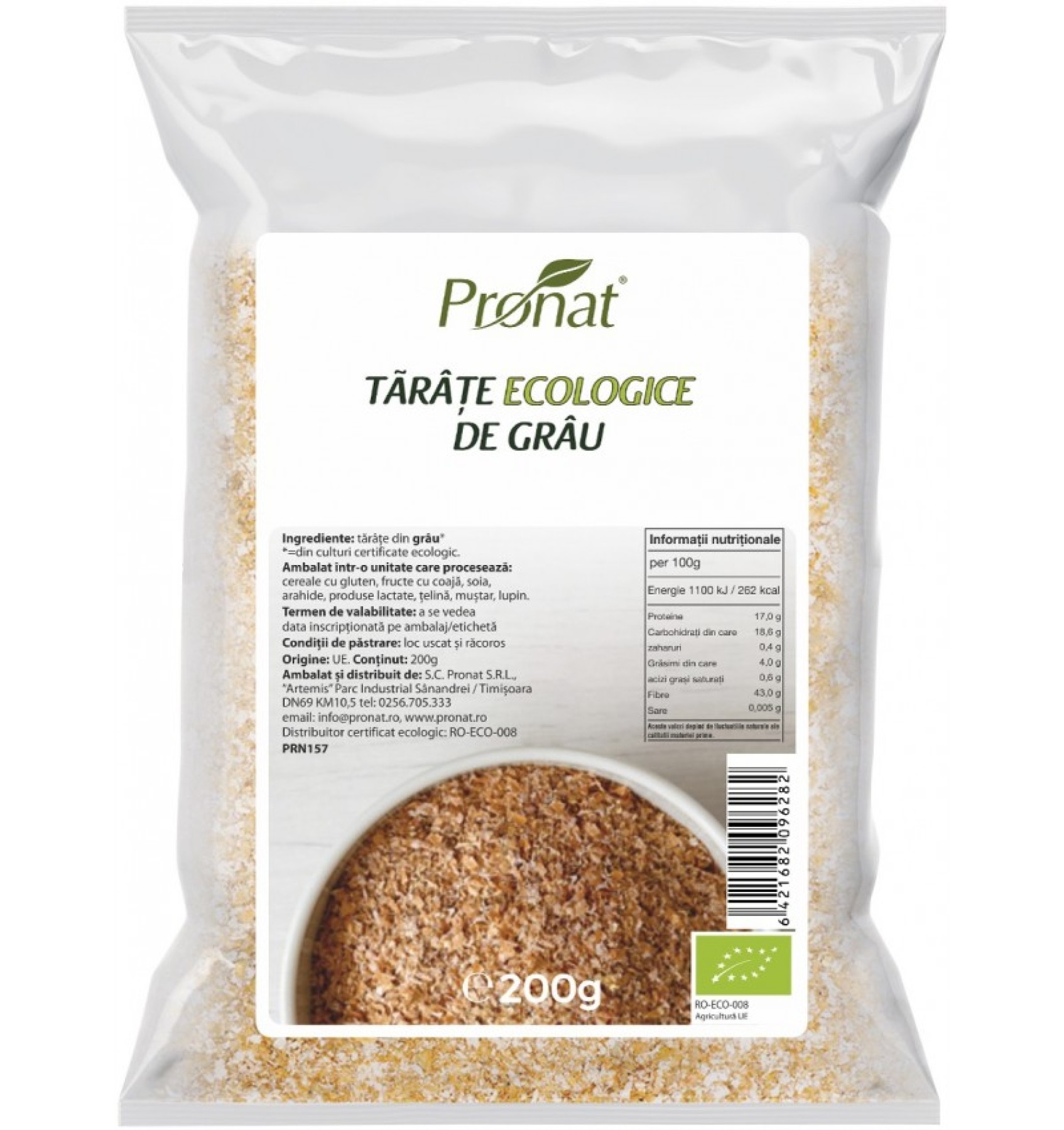 Tarate din grau Bio, 200 g