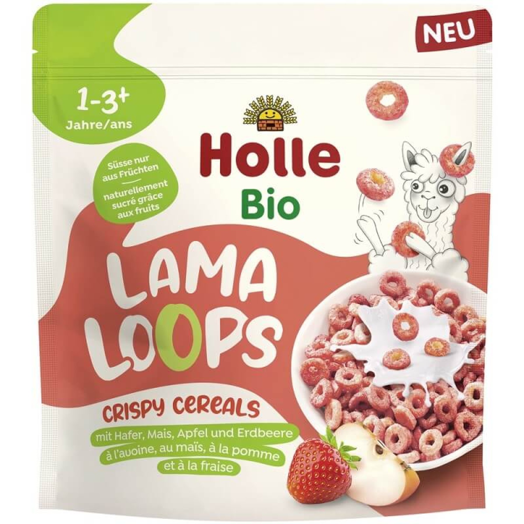 Cereale bio crocante cu fructe Lama Loops pentru copii 1 an - 125 g