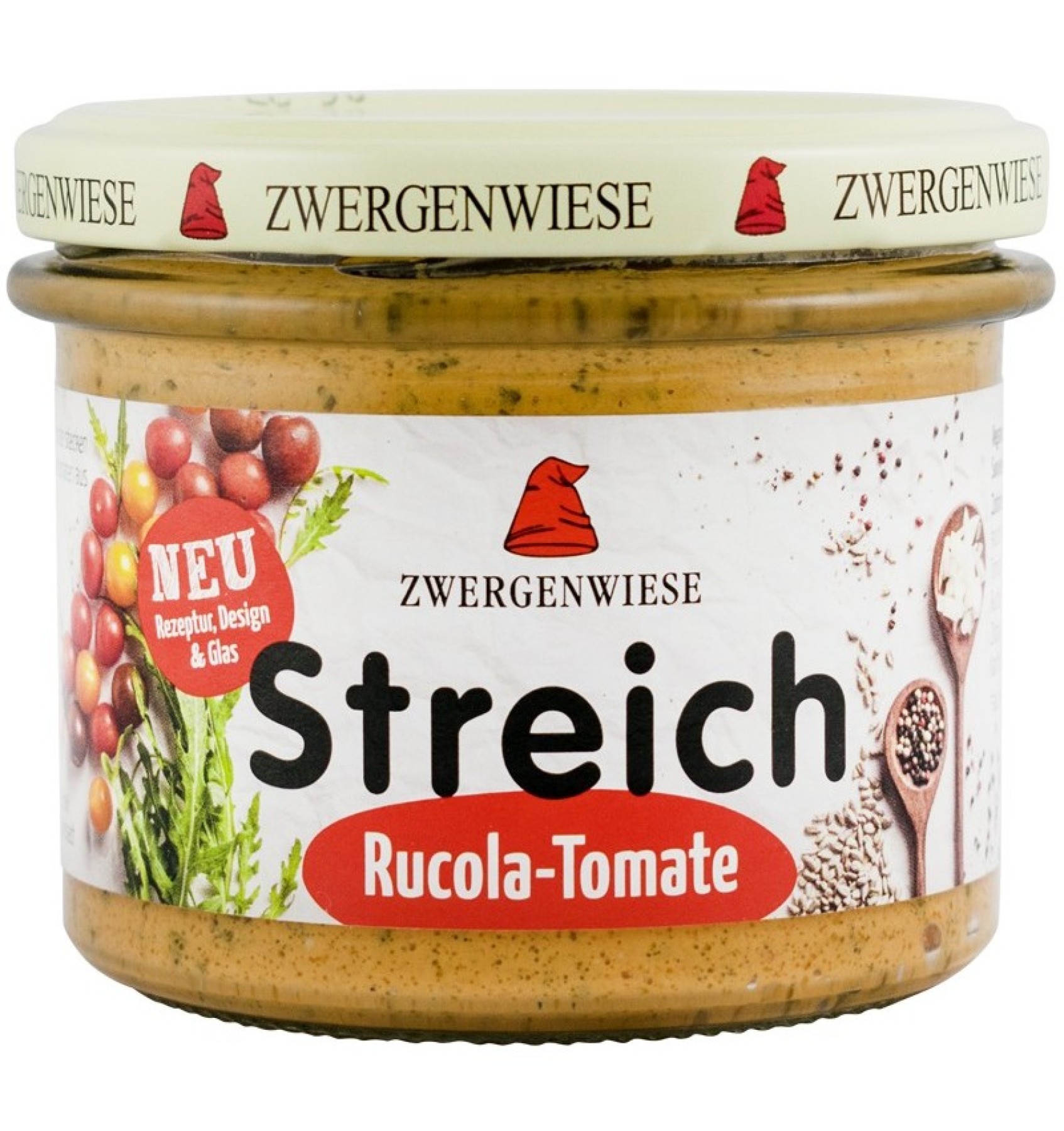 Crema tartinabila BIO vegetala cu rosii si rucola, 180 g ZWERGENWIESE