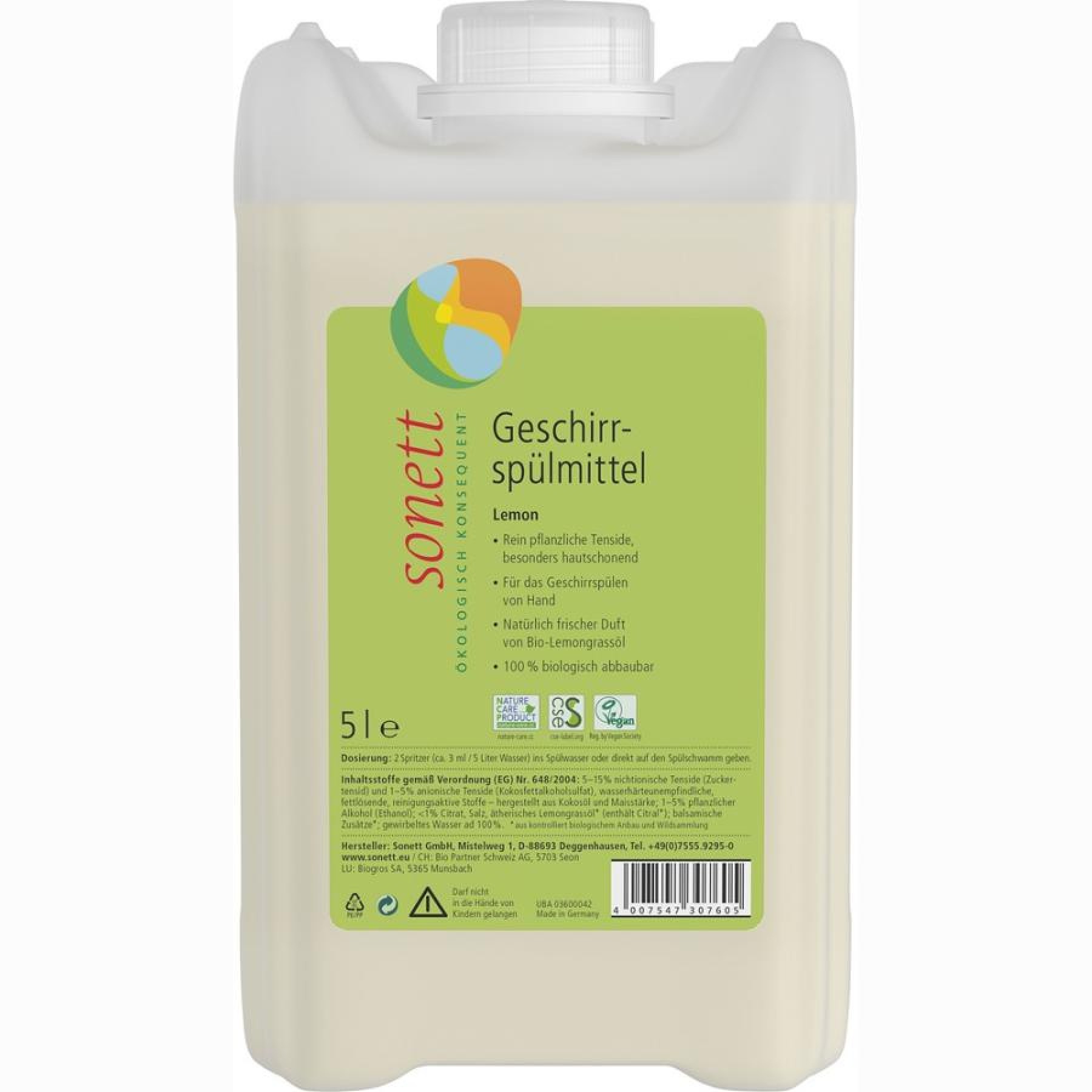 Detergent pentru spalat vase cu lamaie bio - 5 L