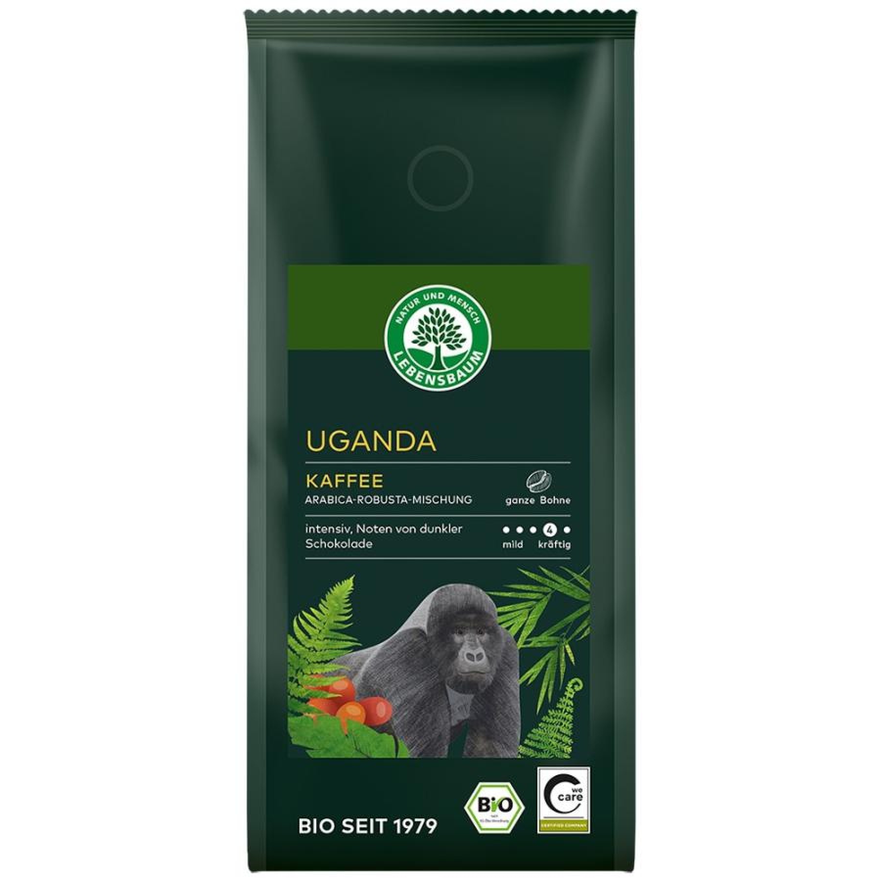 Cafea bio Uganda boabe - 250 g