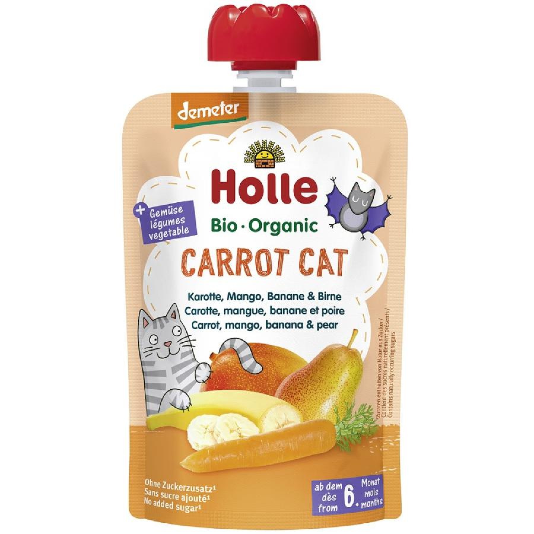 Piure bio de morcov mango banane si pere pentru copii 6 luni - 100 g