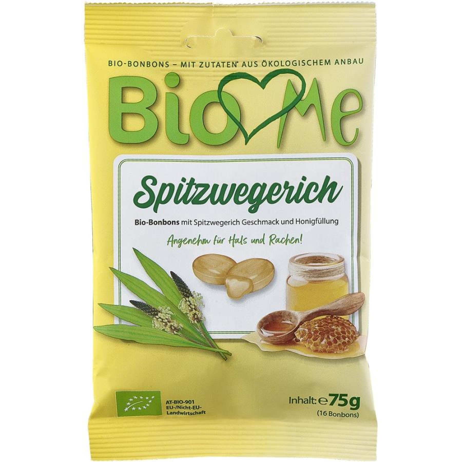 Bomboane bio cu miere si patlagina - 75 g