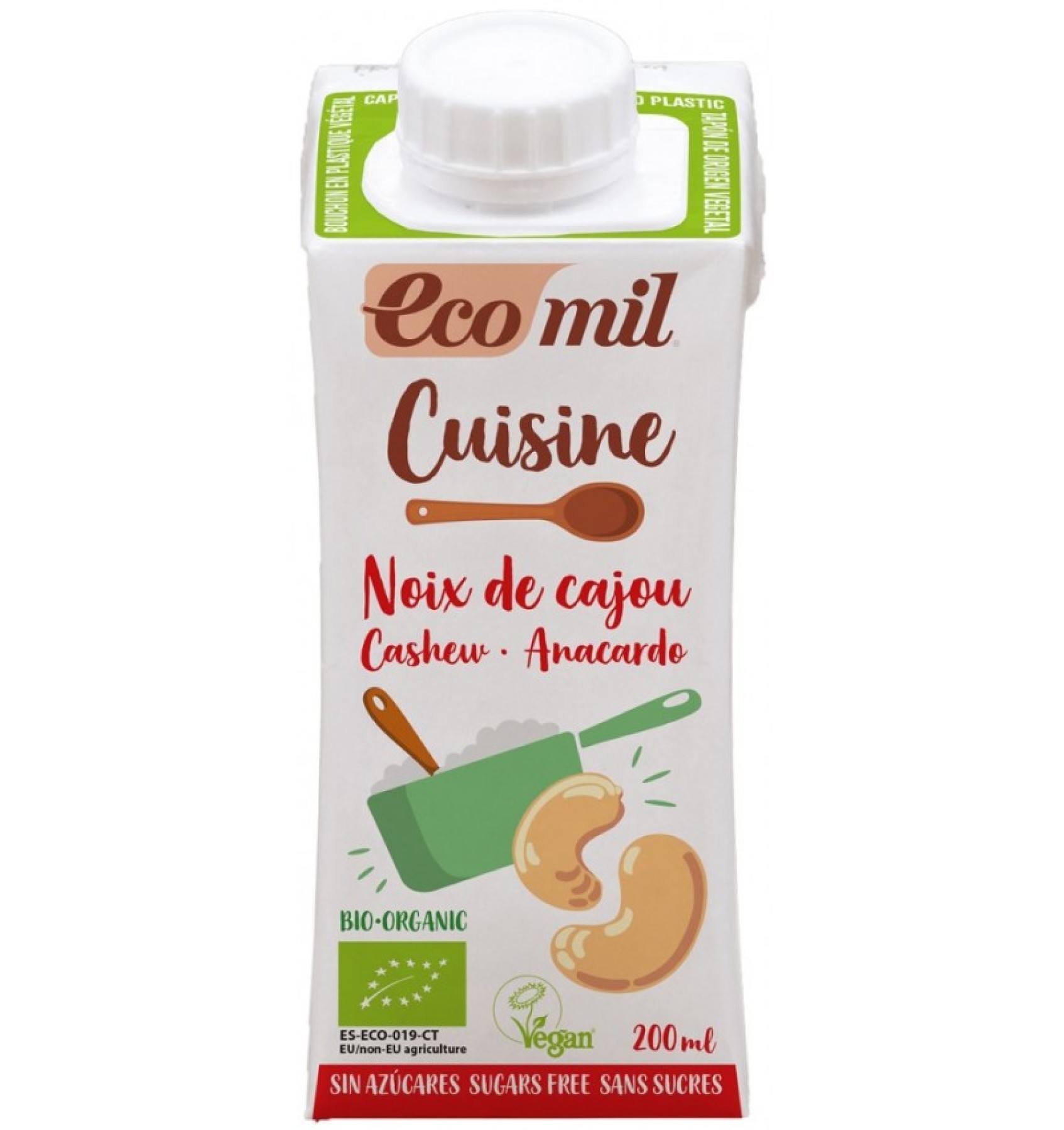 CREMA VEGETALA BIO PENTRU GATIT DIN CAJU, 200 ML ECOMIL CUISINE