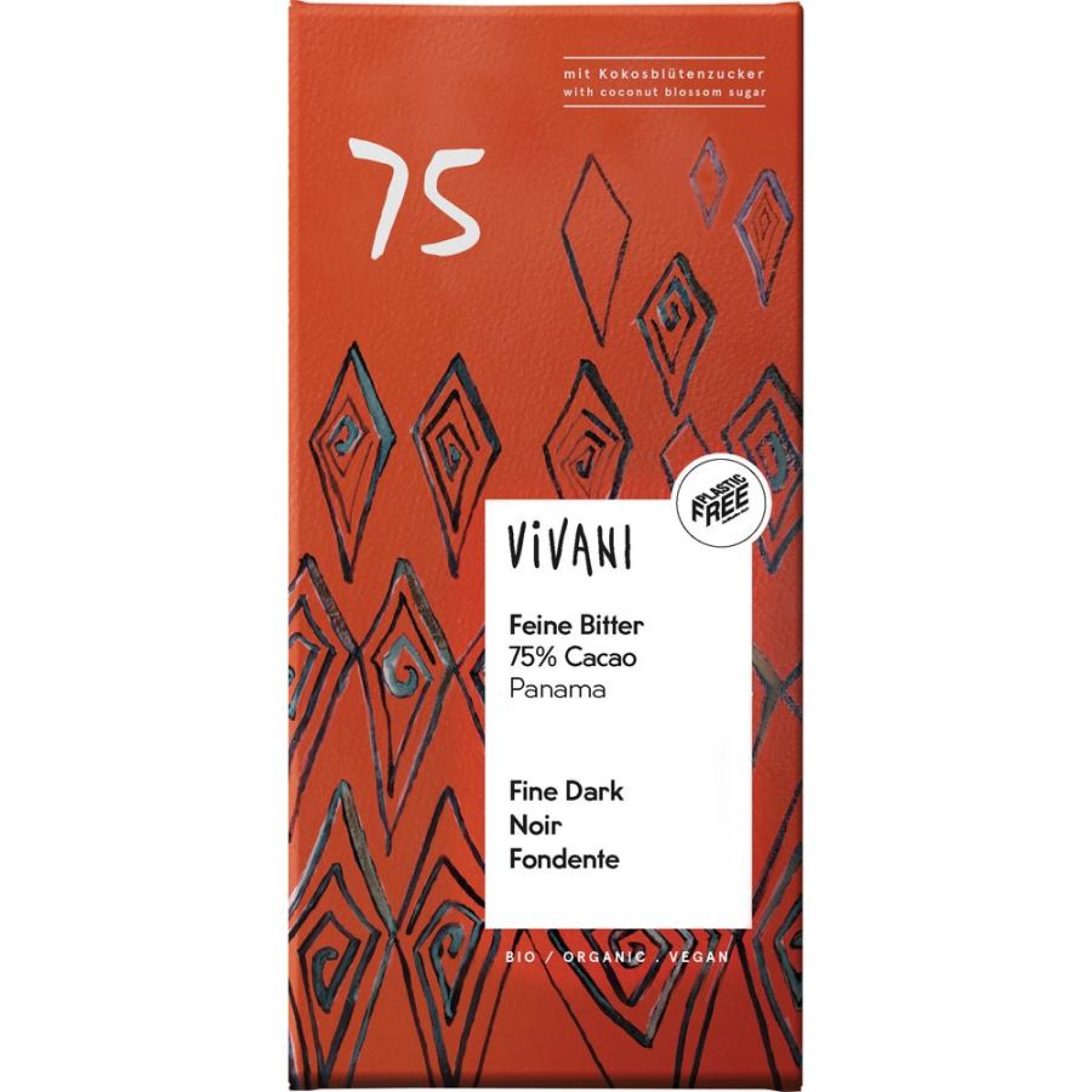 Ciocolata amaruie fina cu 75% cacao Panama - 80 g