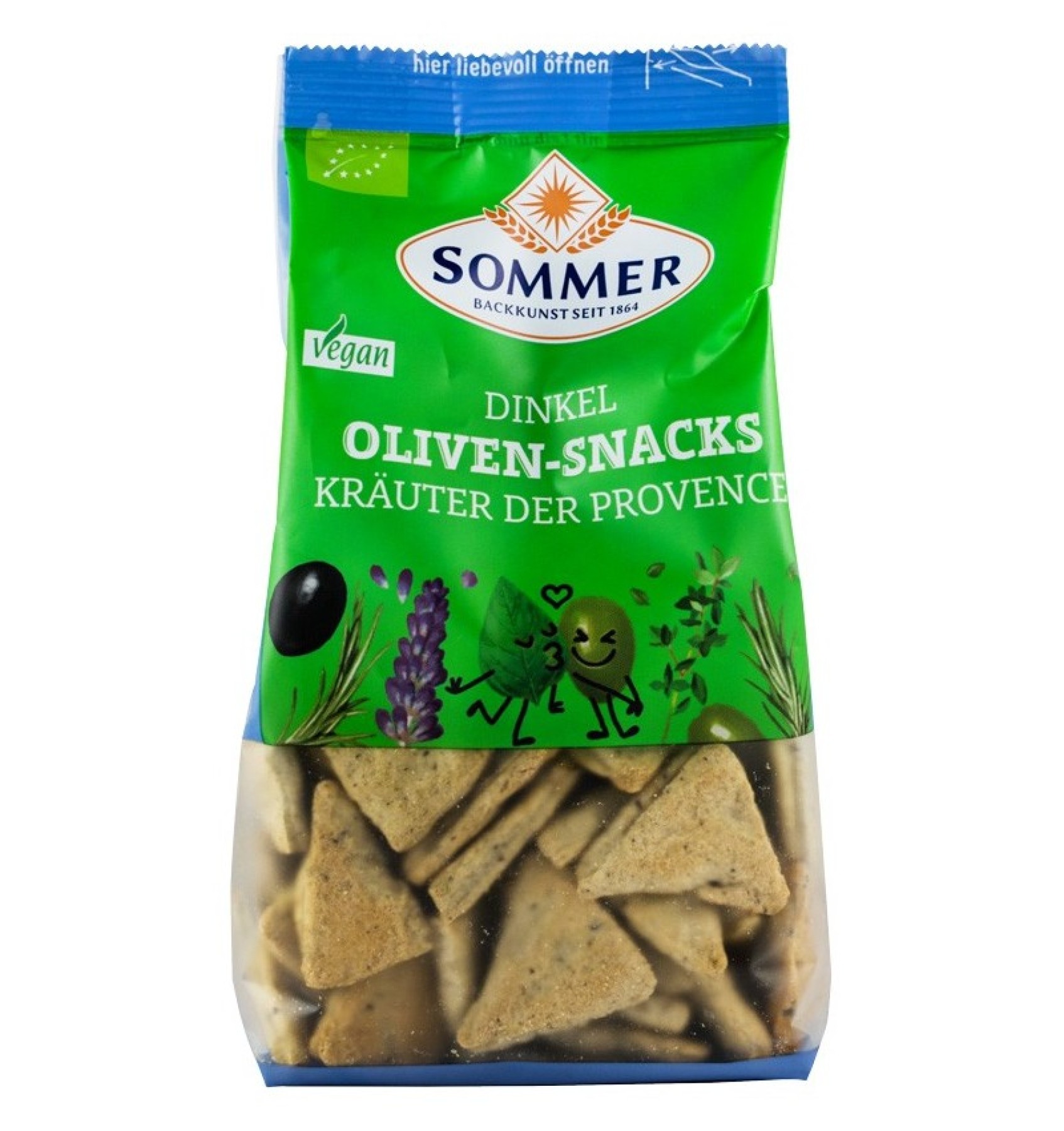 Snack vegan din spelta cu masline si ierburi de provence - 150 g