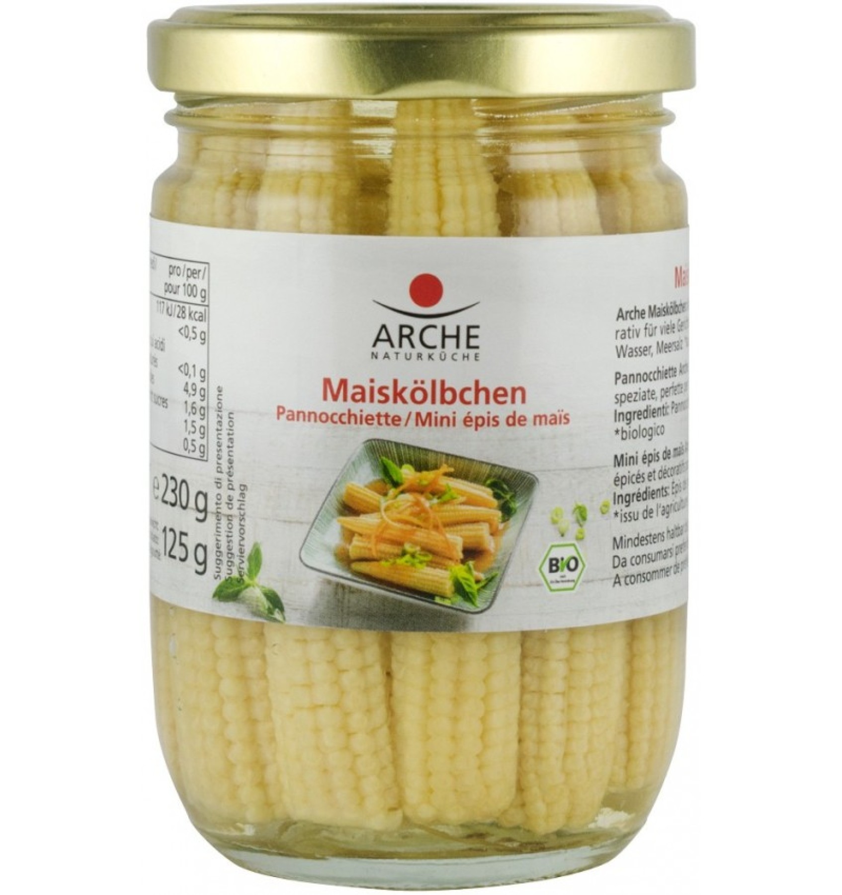 MINI PORUMB BIO IN SARAMURA, 230 G ARCHE