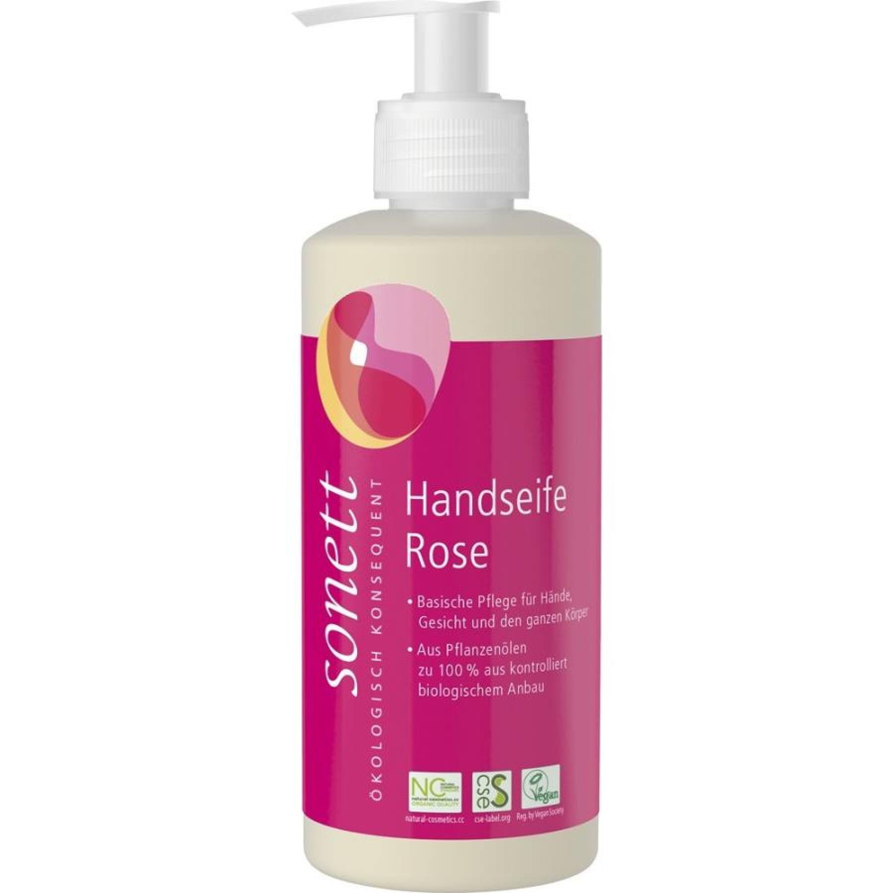 Sapun lichid cu trandafir bio pentru maini si corp - 300 ml