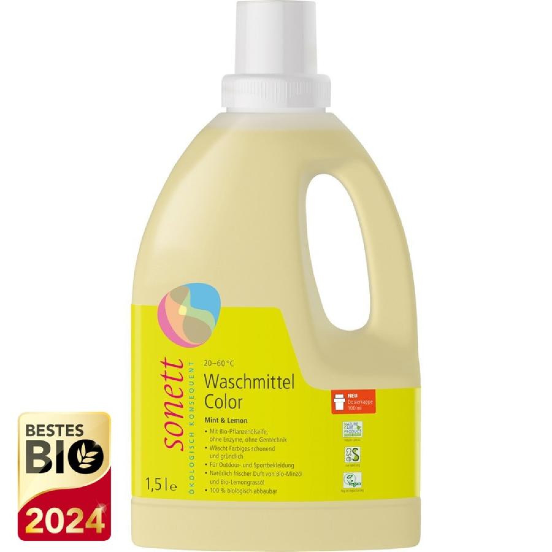 Detergent lichid pentru rufe colorate cu menta si lamaie - 1.50 L