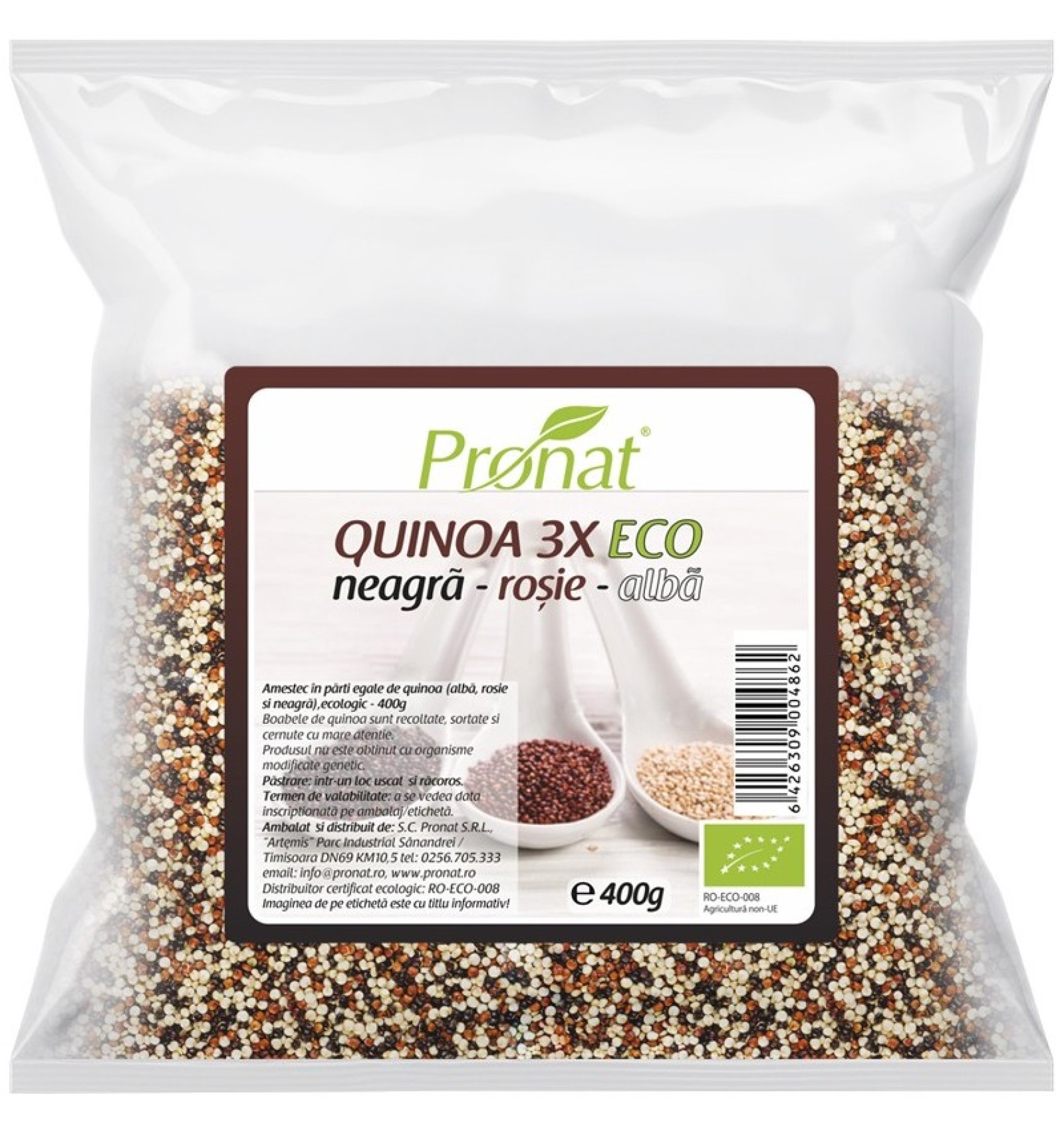 QUINOA 3X amestec BIO de quinoa (neagra, rosie si alba), 400g