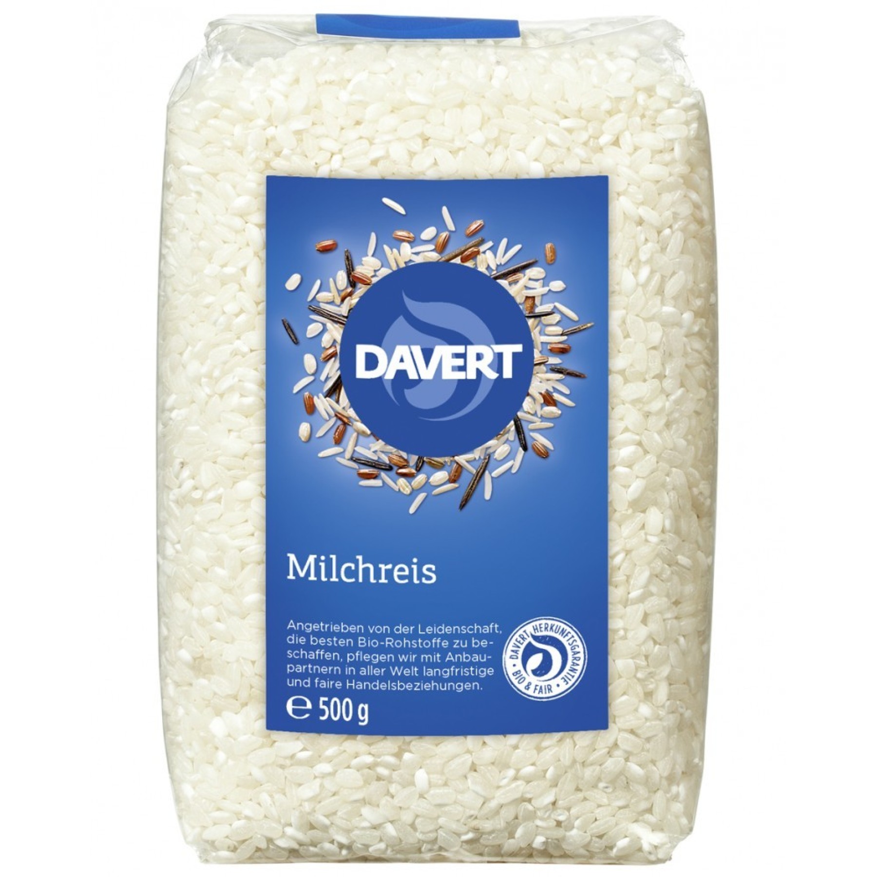 Orez cu bob rotund alb pentru lapte - 500 g