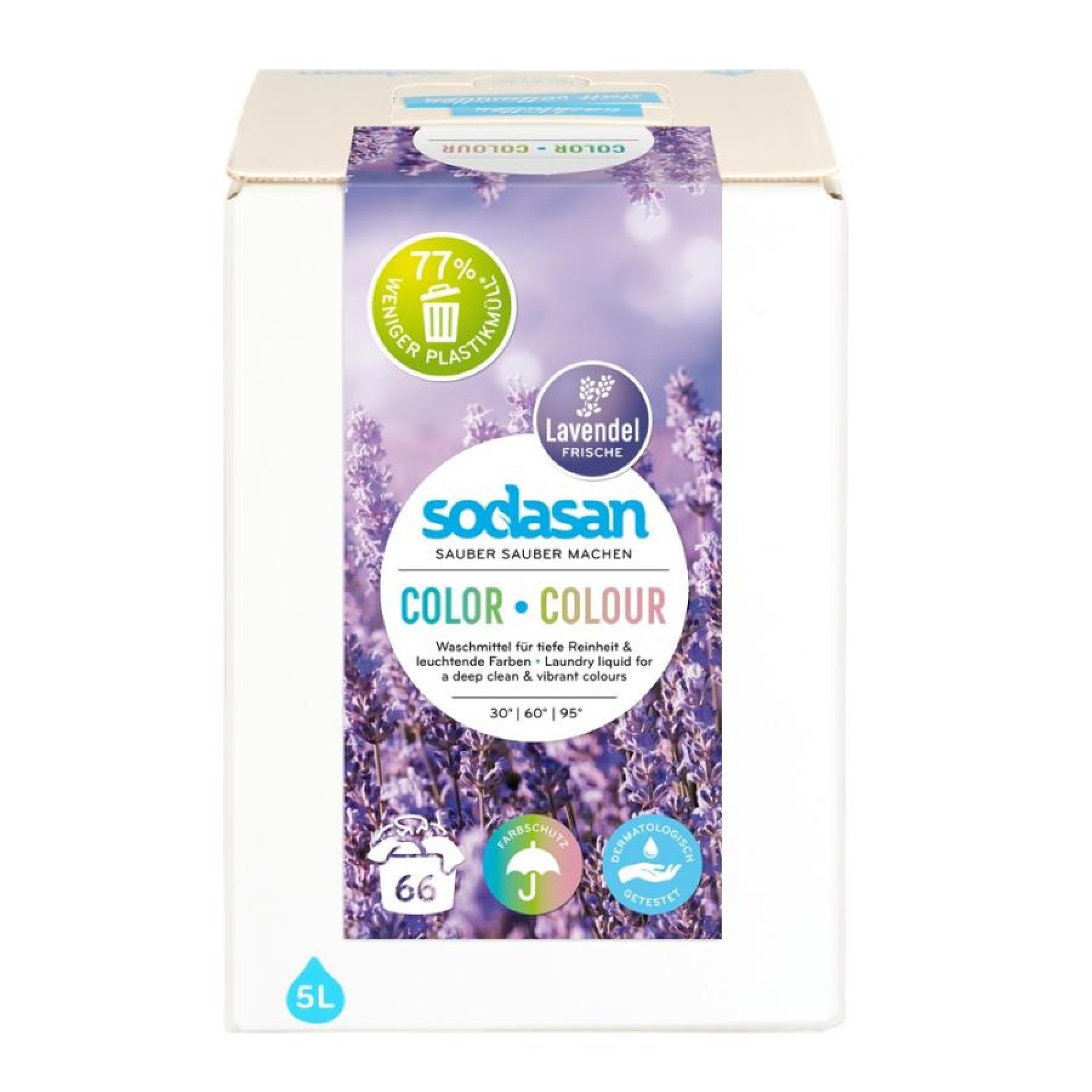 Detergent lichid pentru rufe colorate cu lavanda bag-in-box - 5 L