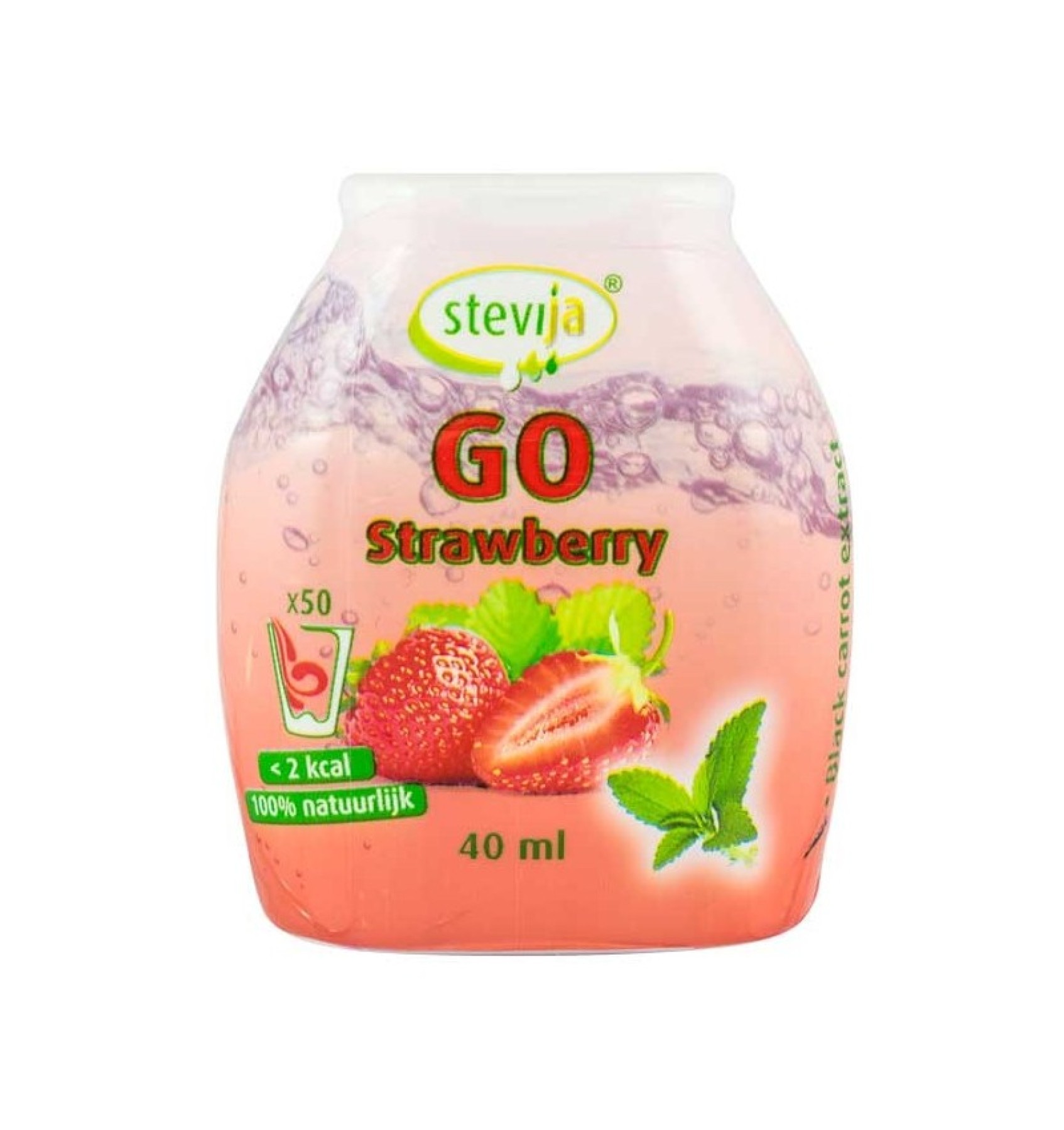 SteviJa GO - Indulcitor pe baza de stevie cu aroma de capsuni, 40 ml