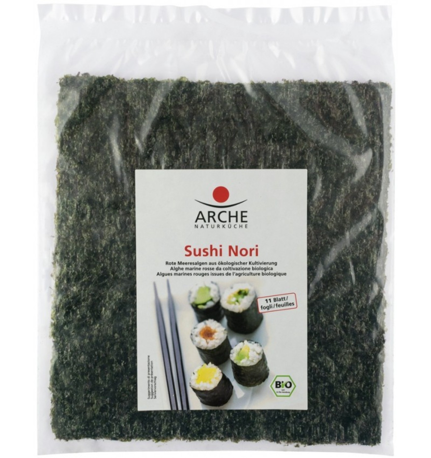 Sushi Nori, Alge marine bio pentru sushi, 25g Arche