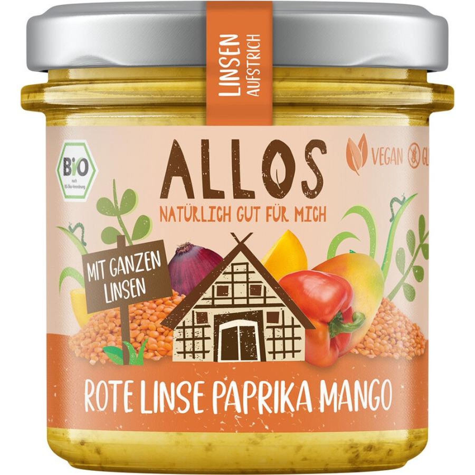 Crema tartinabila din linte ardei si mango fara gluten - 140 g