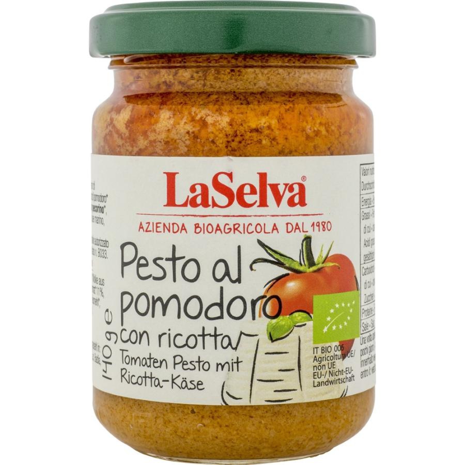 Pesto rosso cu ricotta bio - 140 g