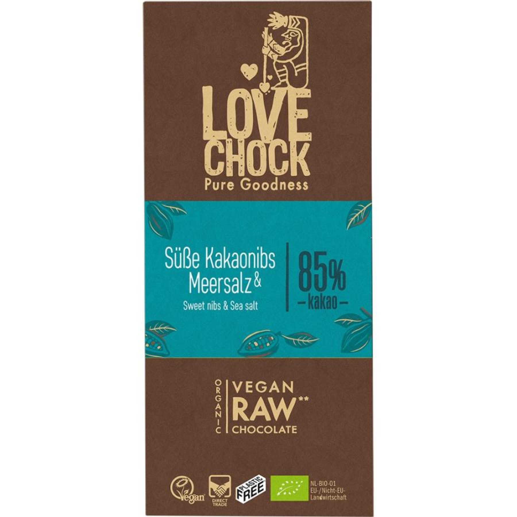 Ciocolata raw vegana cu sare de mare - 70 g