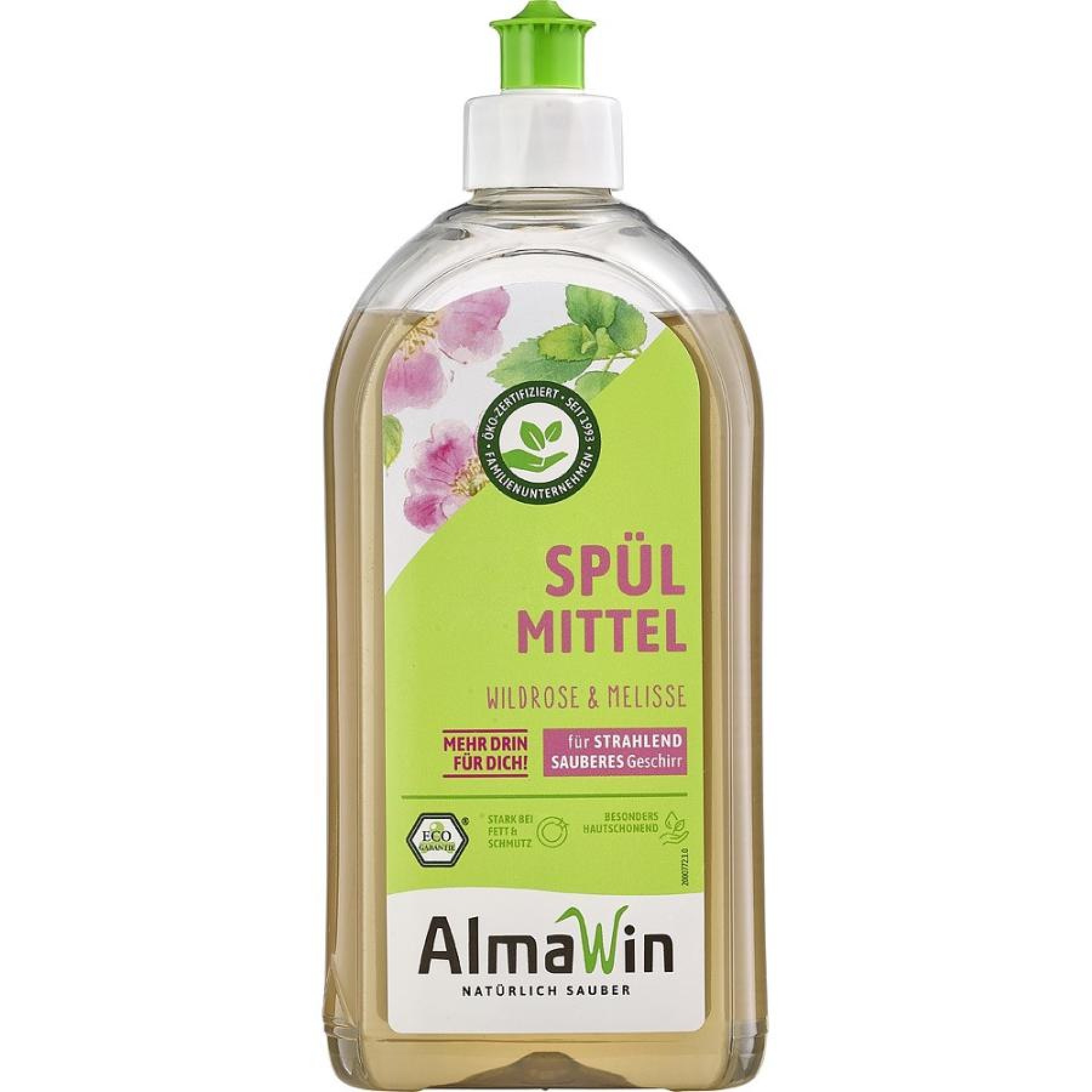 Detergent de vase organic cu trandafir salbatic si melisa - 500 ml