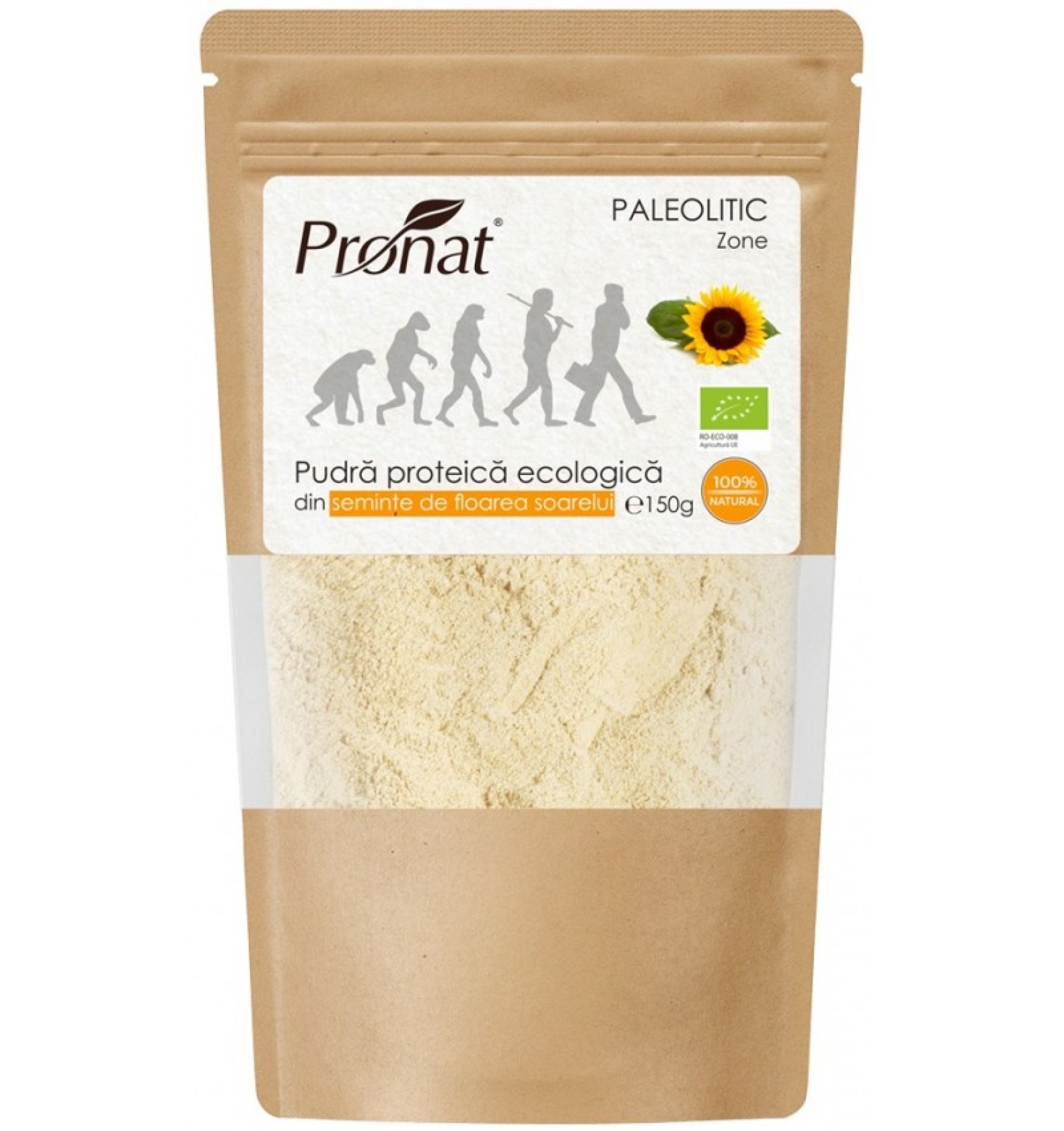 ECO/BIO Pudra proteica din seminte de floarea soarelui 150g