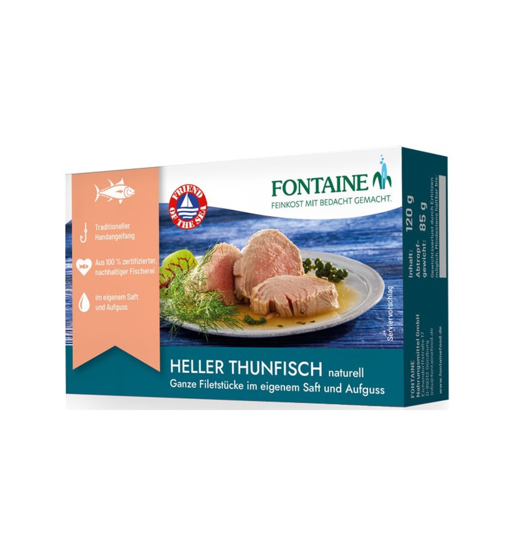 FILE DE TON, BUCATI INTREGI, 120G FONTAINE