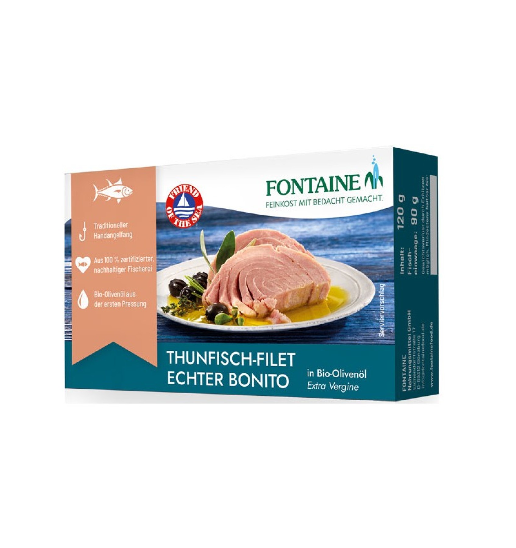 BONITO FILE DE TON IN ULEI DE MASLINE, 120G FONTAINE