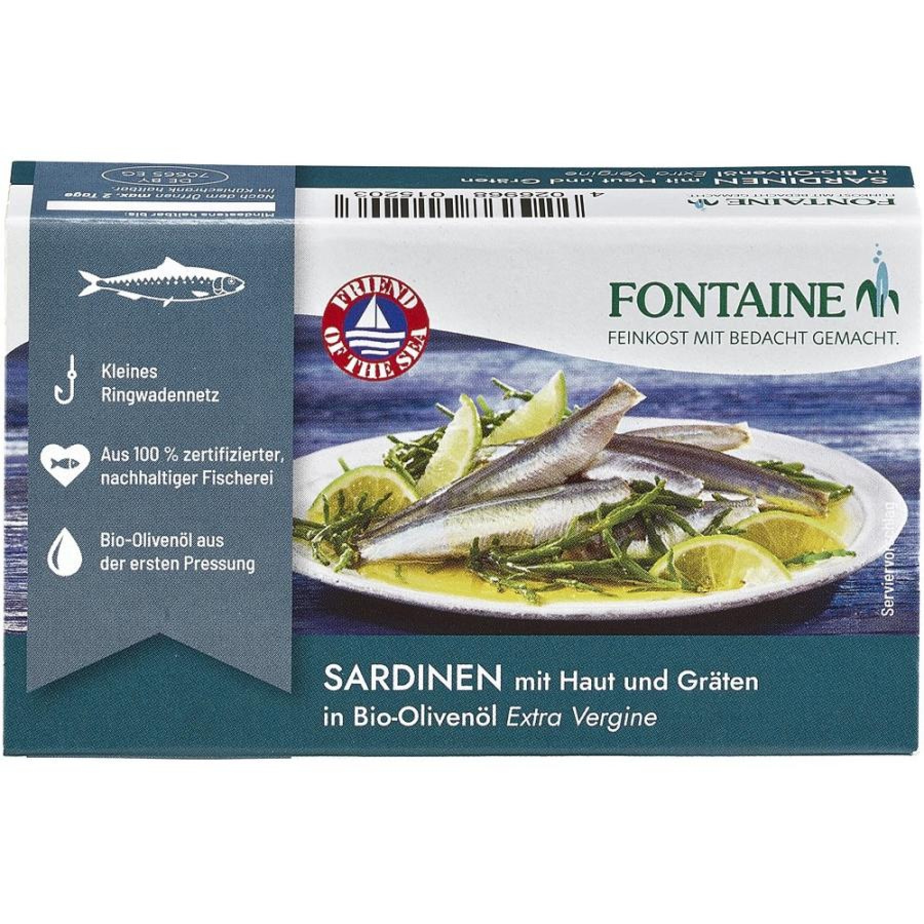 SARDINE IN ULEI DE MASLINE EXTRAVIRGIN, 120G FONTAINE