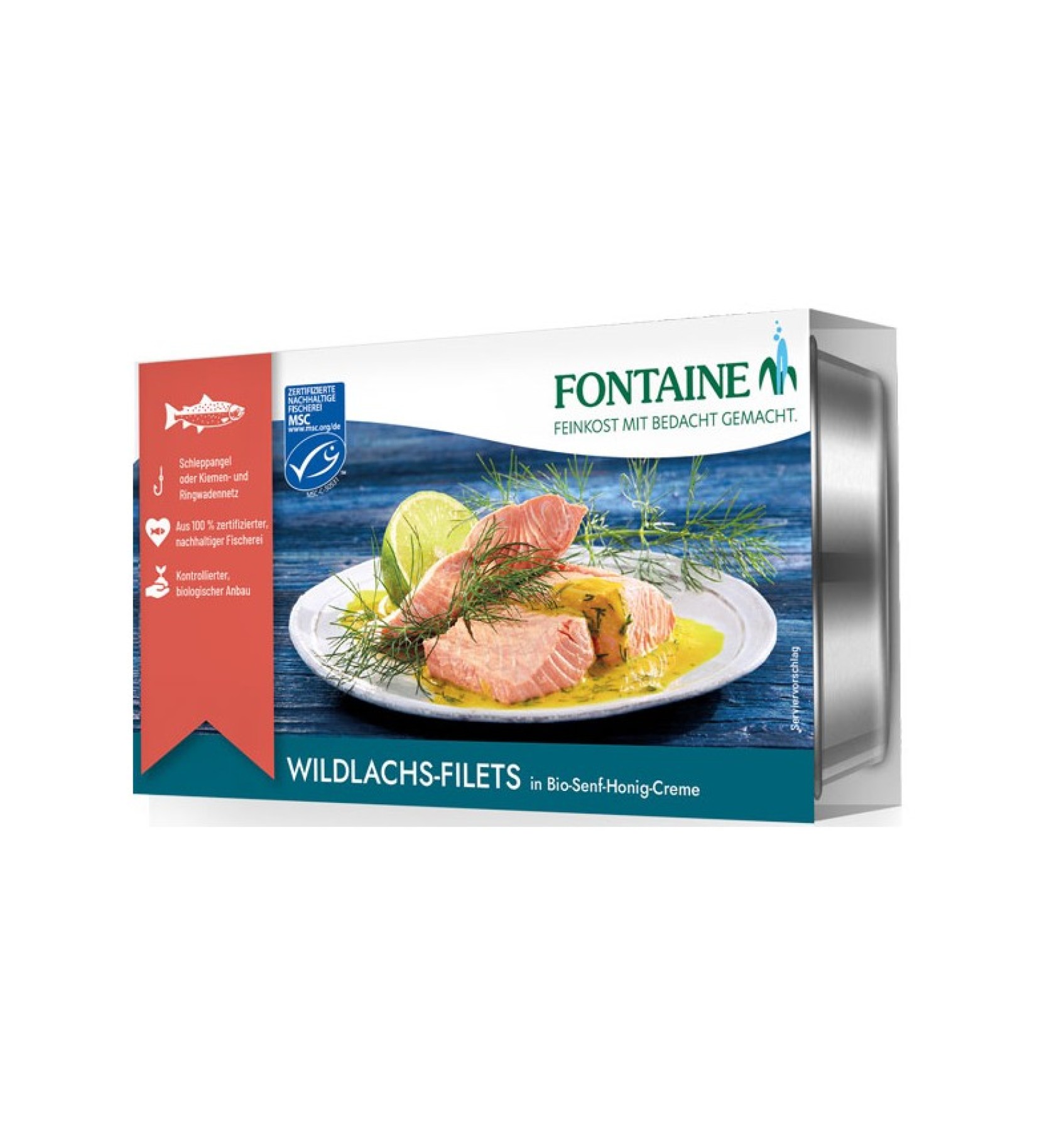 FILE DE SOMON SALBATIC IN SOS BIO CU MIERE SI MUSTAR, 200G FONTAINE