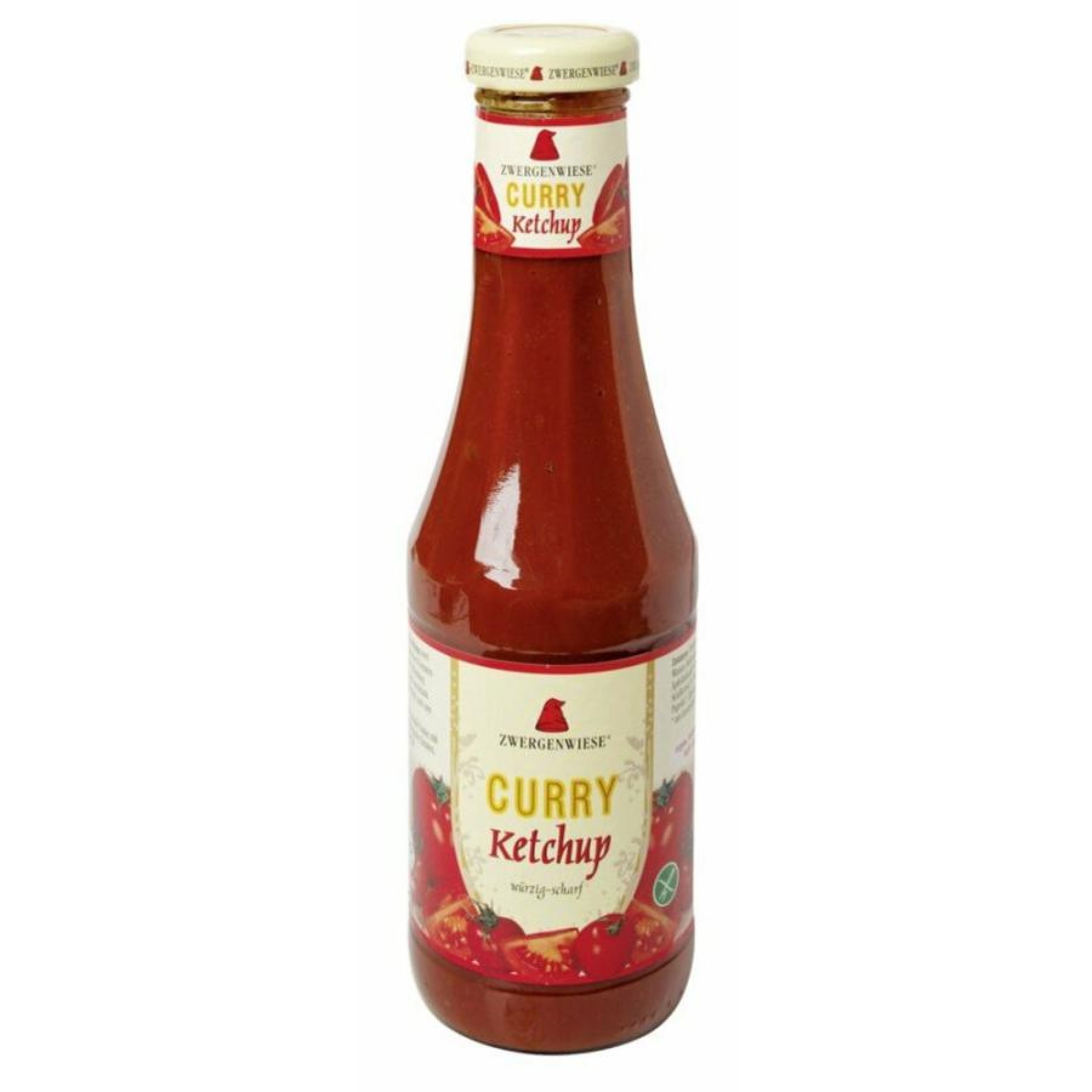 Ketchup BIO curry, din piure de rosii, 500 ml ZWERGENWIESE