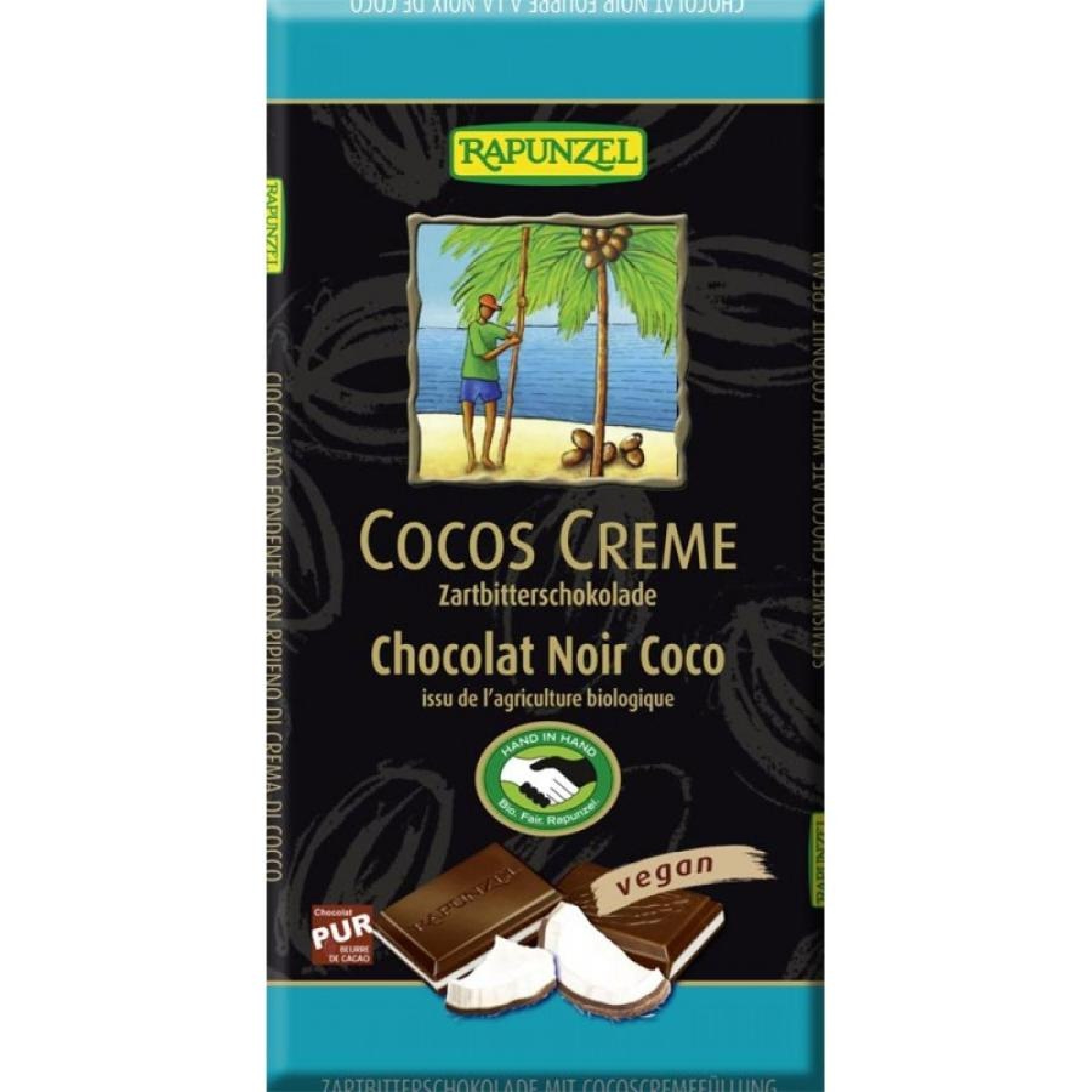 Ciocolata amaruie cu crema de cocos - 100 g