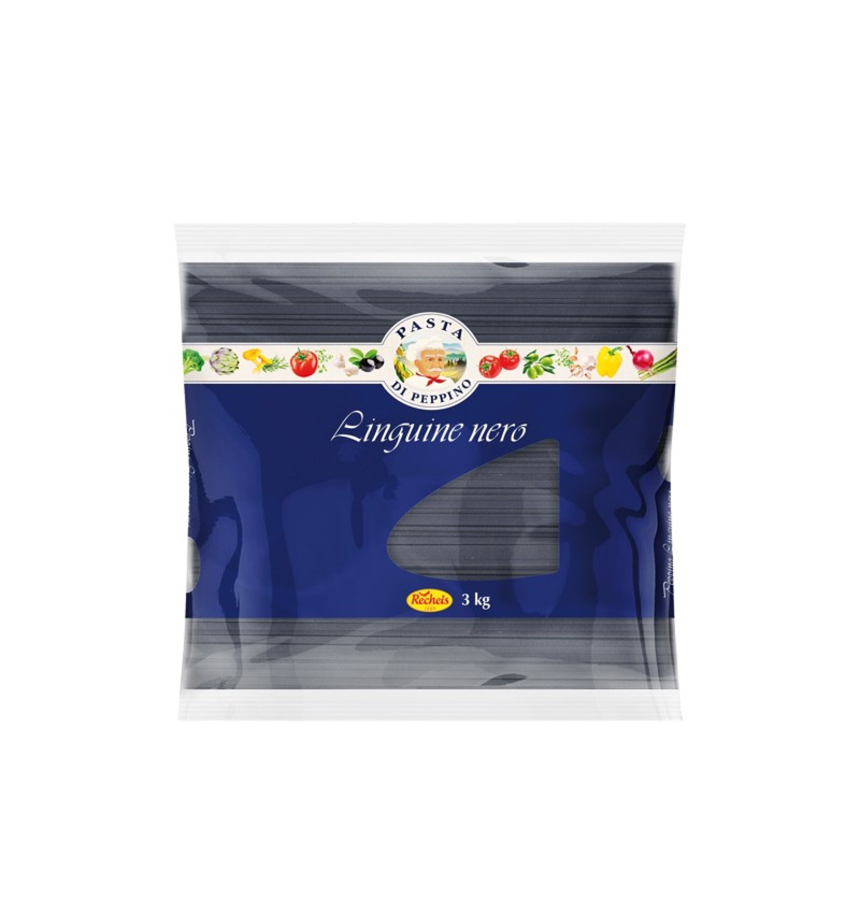 Linguine negre din grau dur cu cerneala din sepie 3kg