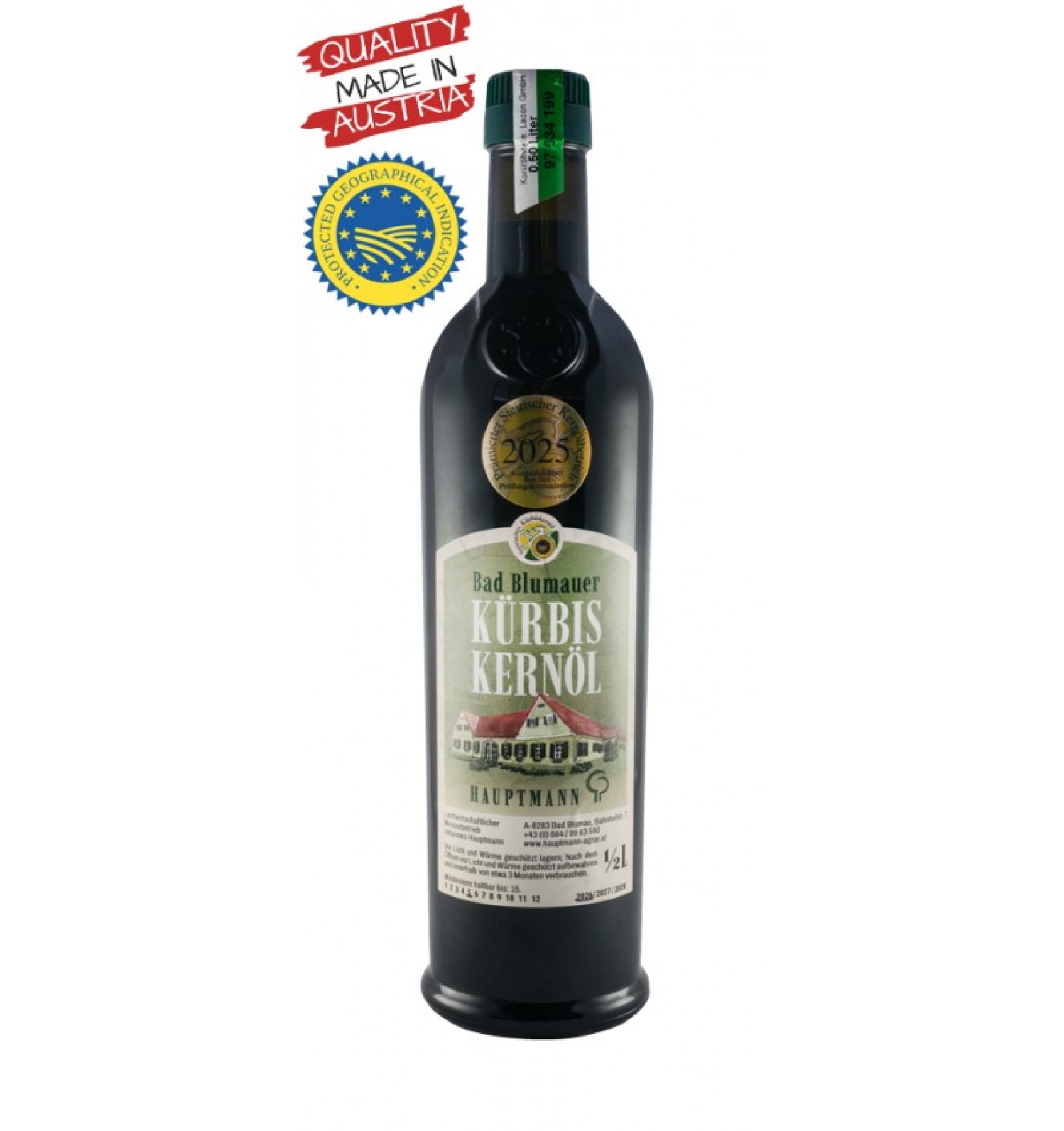 Ulei din semnite de dovleac prajite origine Austria, calitate Premium, 500ml