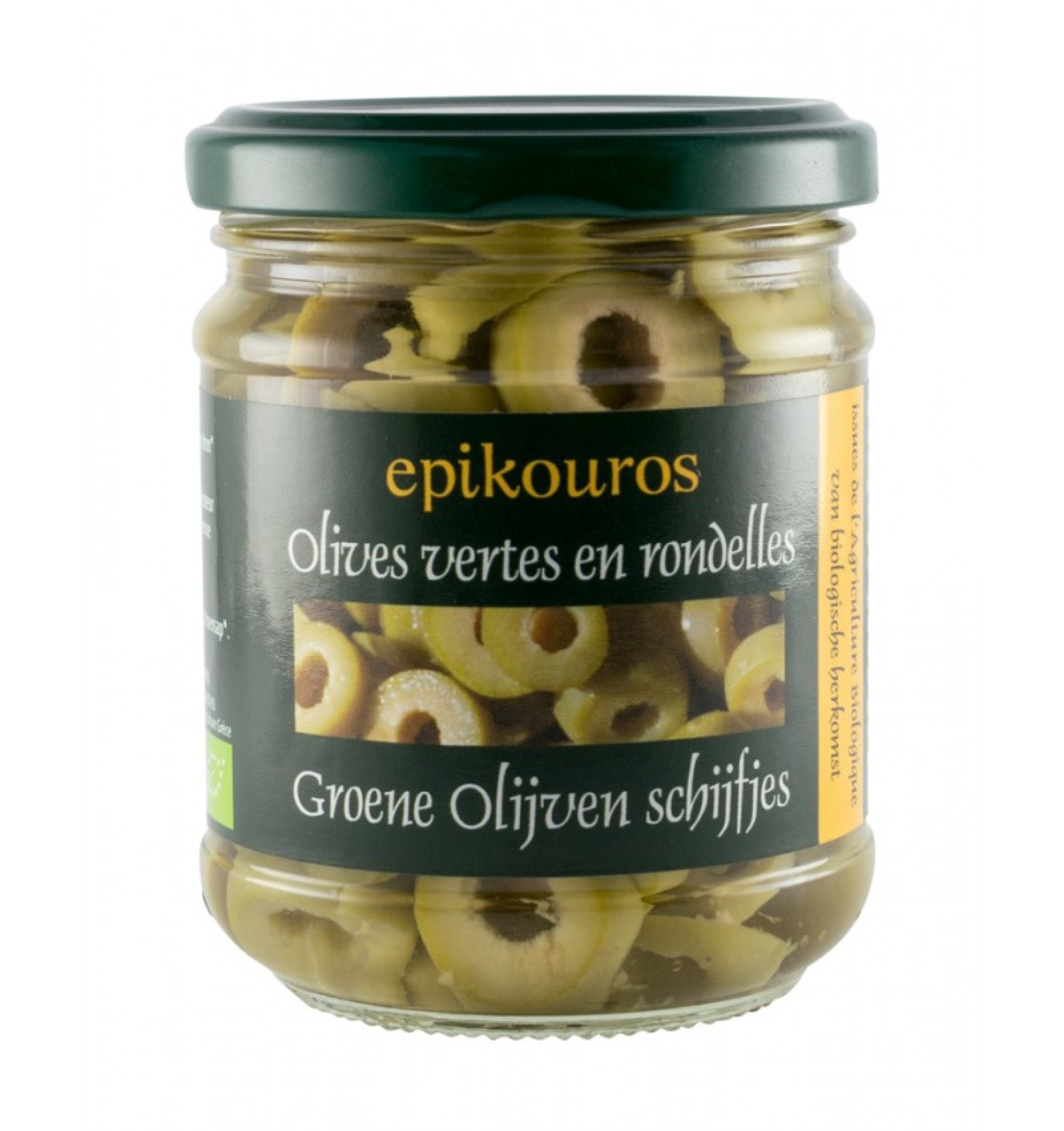 ECO/BIO Masline verzi rondele, in saramura, 190g/100g