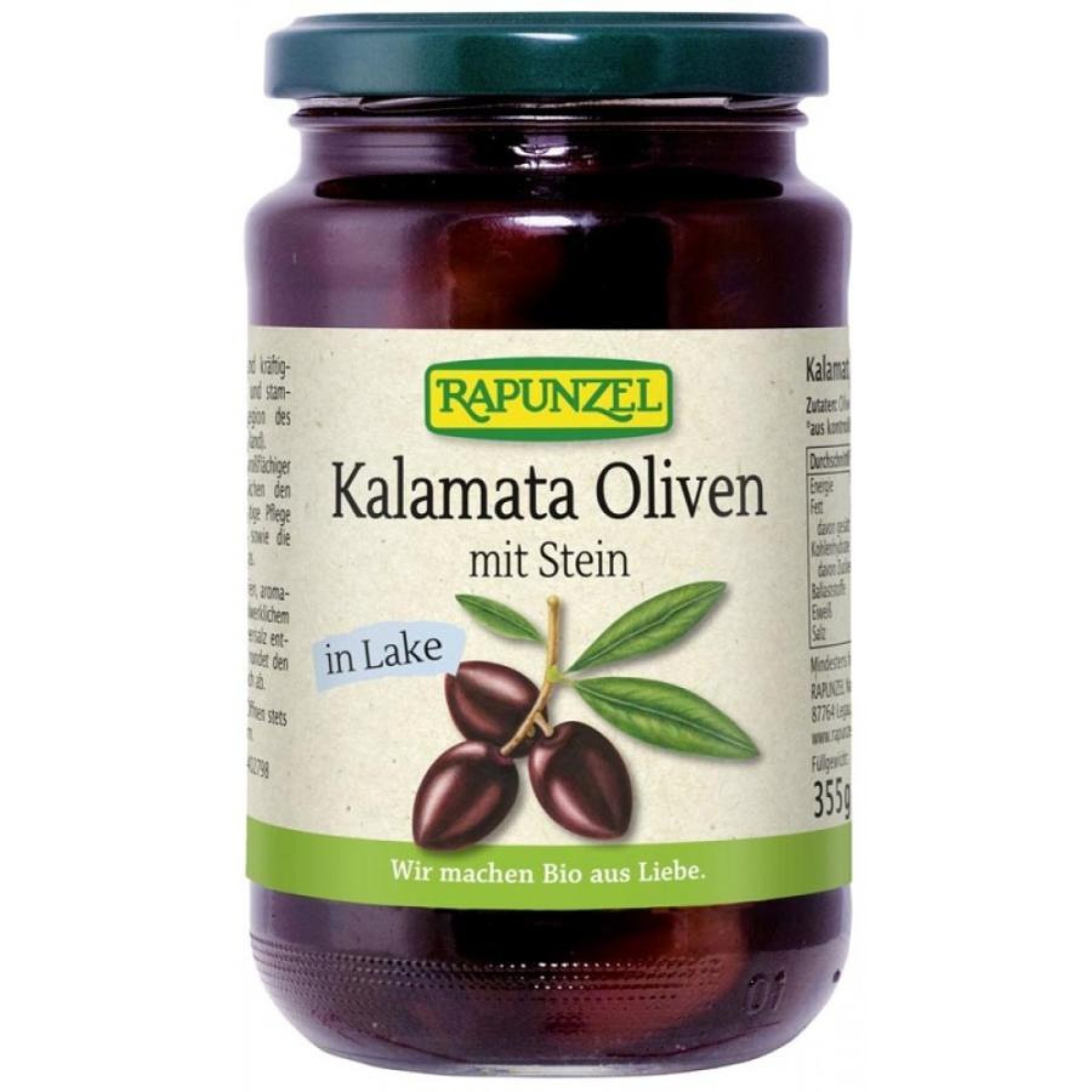 Masline Kalamata bio cu samburi in saramura - 355 g