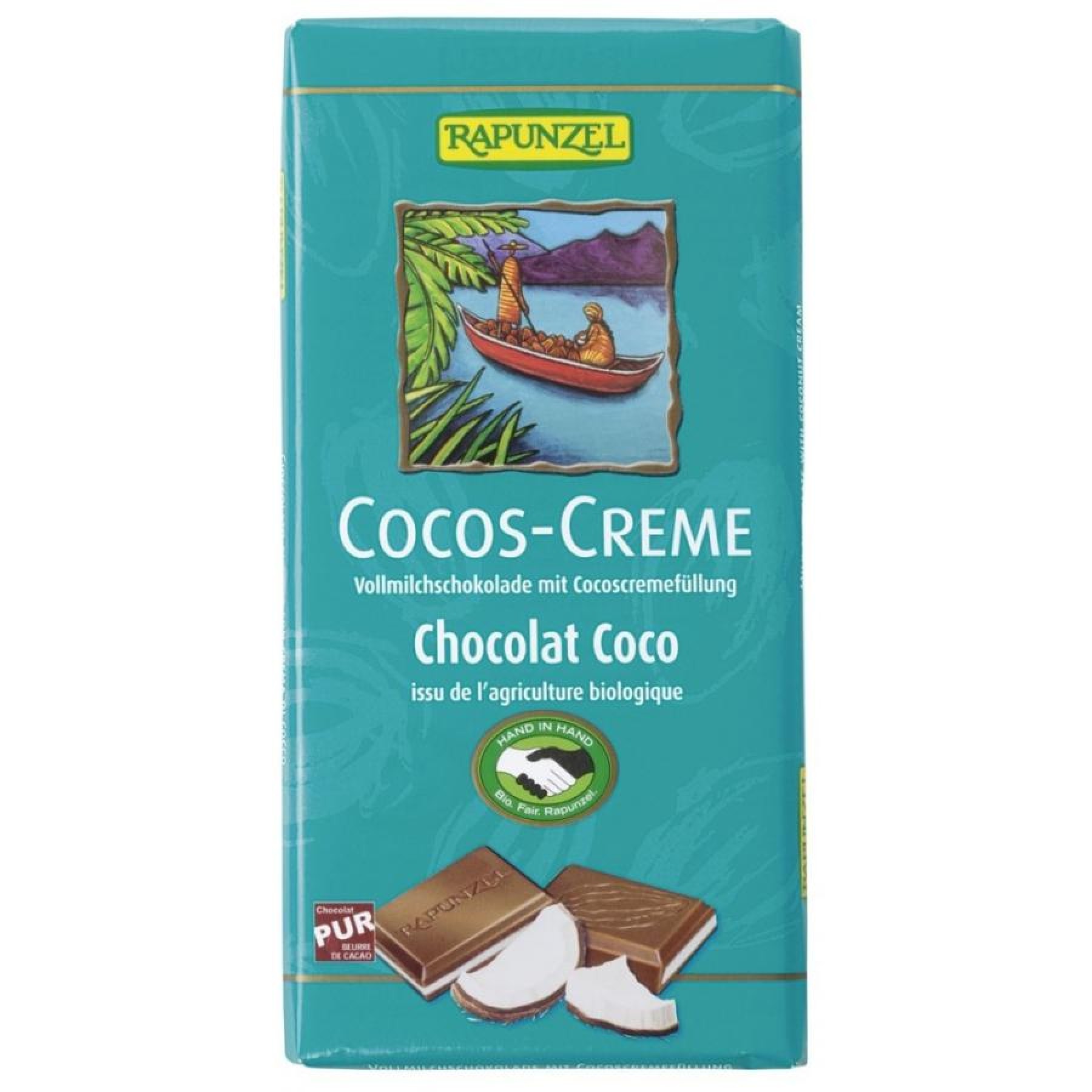 Ciocolata bio cu crema de cocos HIH - 100 g