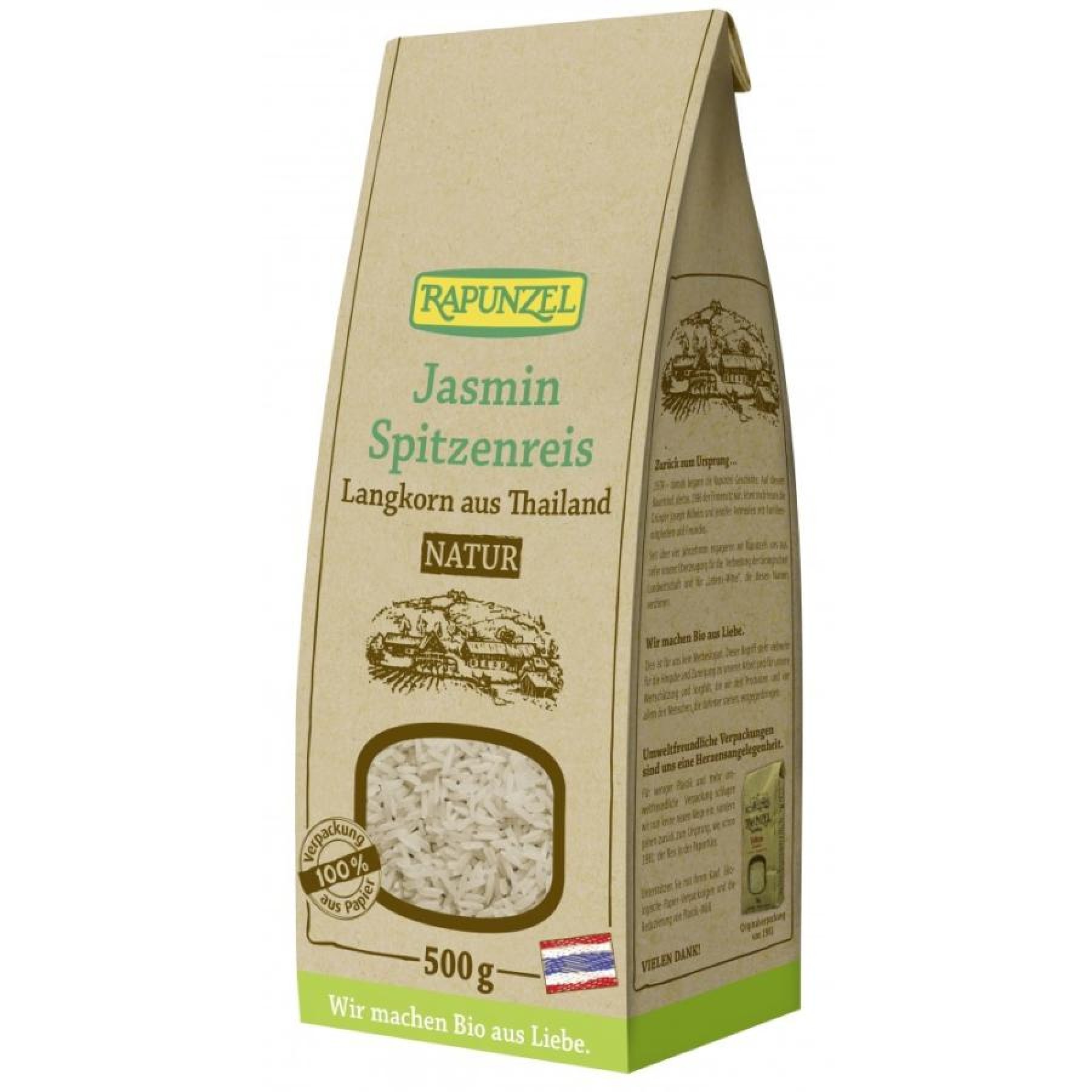 Orez bio Jasmin natur cu bob lung - 500 g