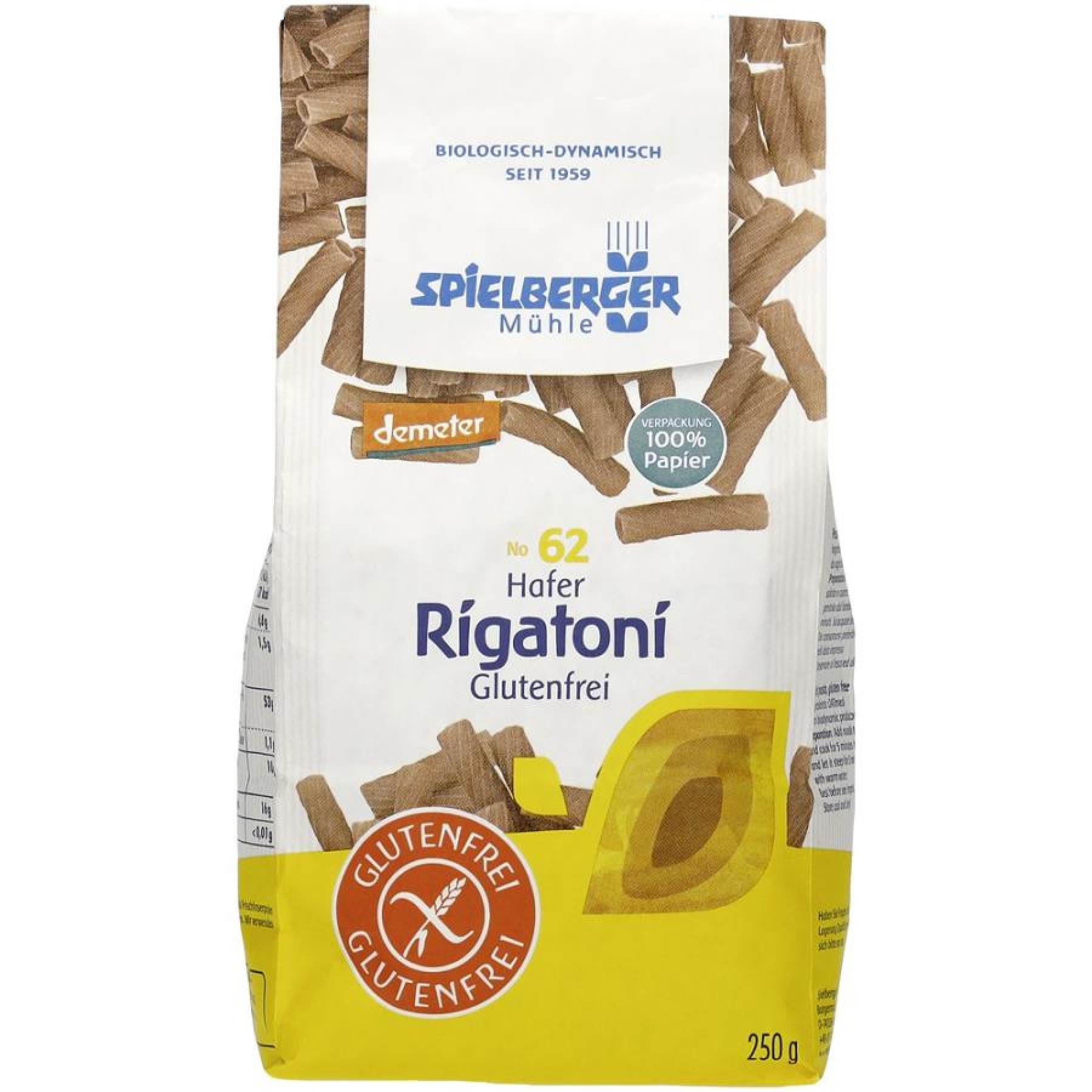 Rigatoni bio din ovaz fara gluten - 250 g