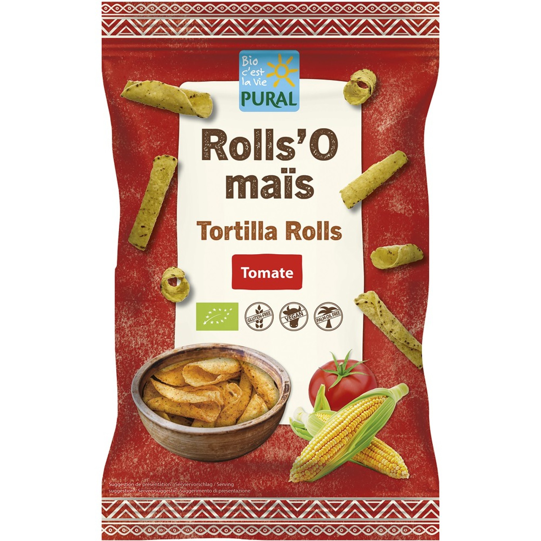 Tortilla rolls bio din porumb cu rosii fara gluten - 125 g