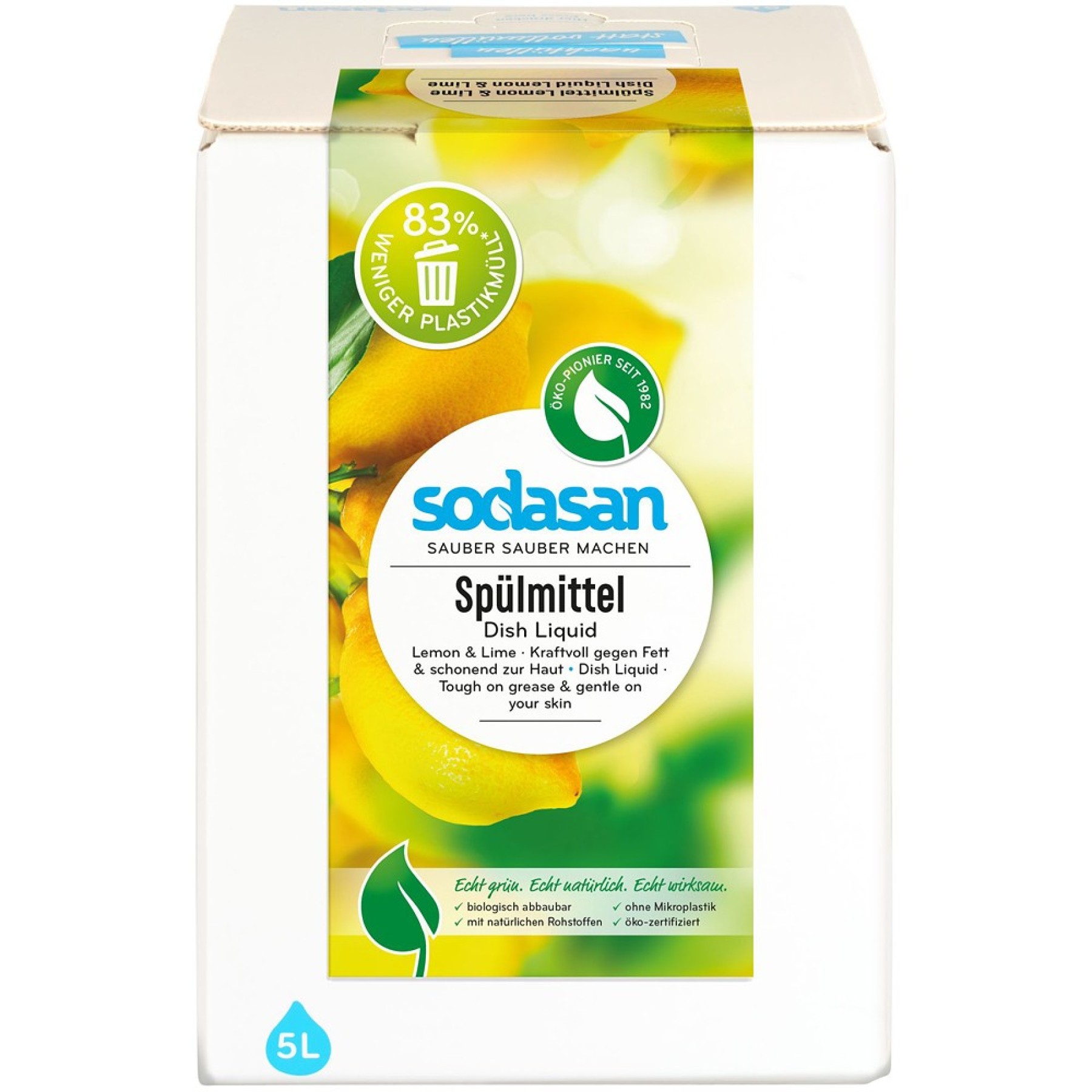 Detergent lichid de vase cu lamaie si lime bag-in-box - 5 L
