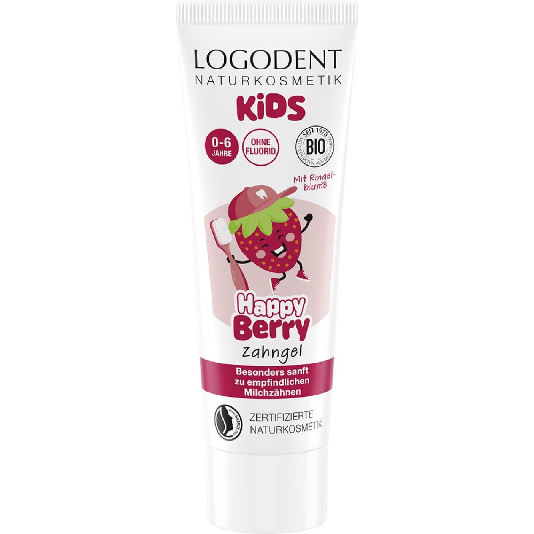Gel dentar pentru copii Happy Berry cu capsuni 0-6 ani - 75 ml