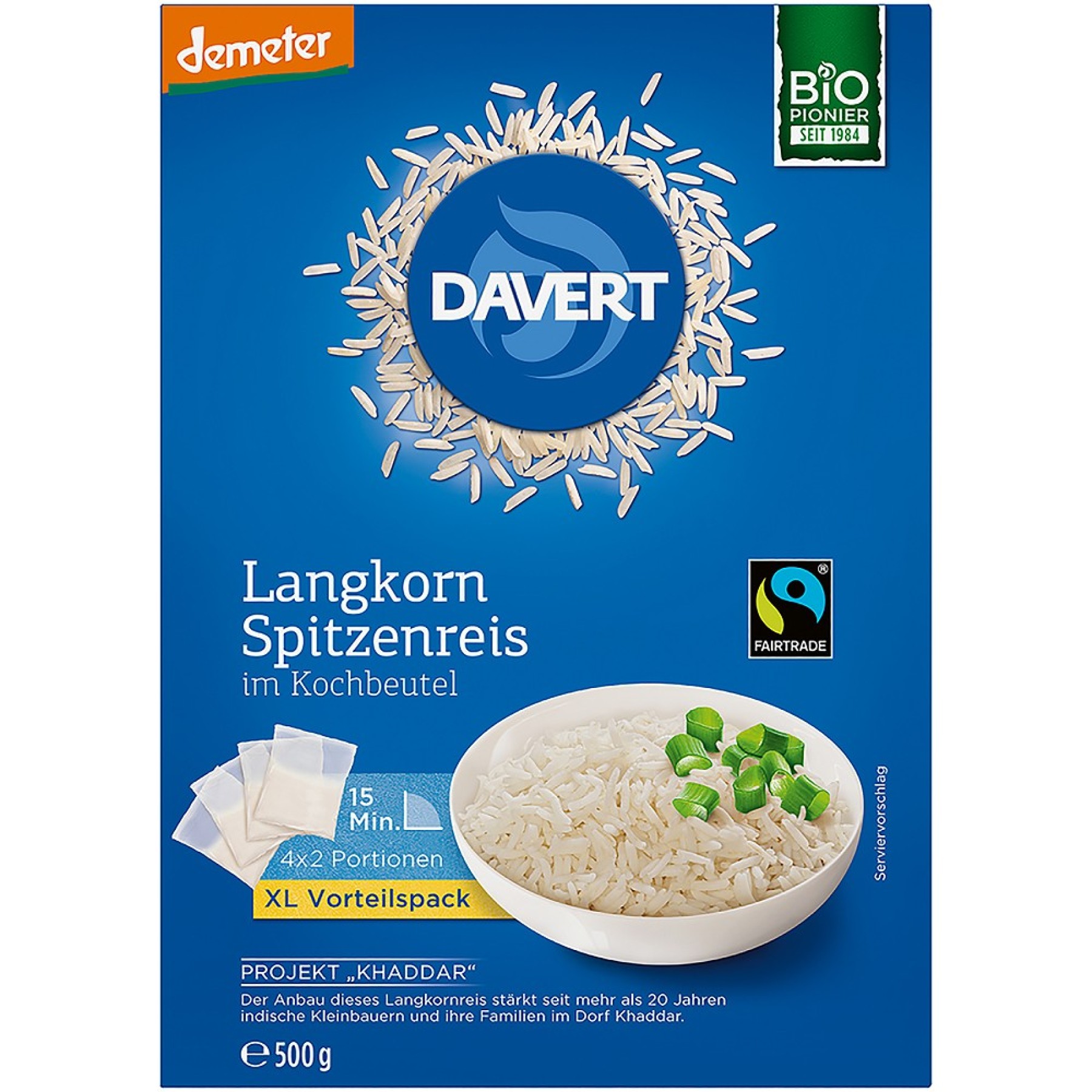 Orez bio cu bob lung in punga de gatit - 500 g