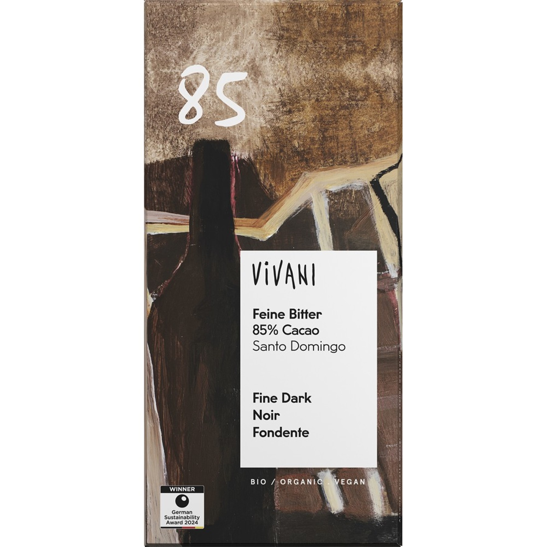 Ciocolata amaruie bio cu 85% cacao vegana - 80 g