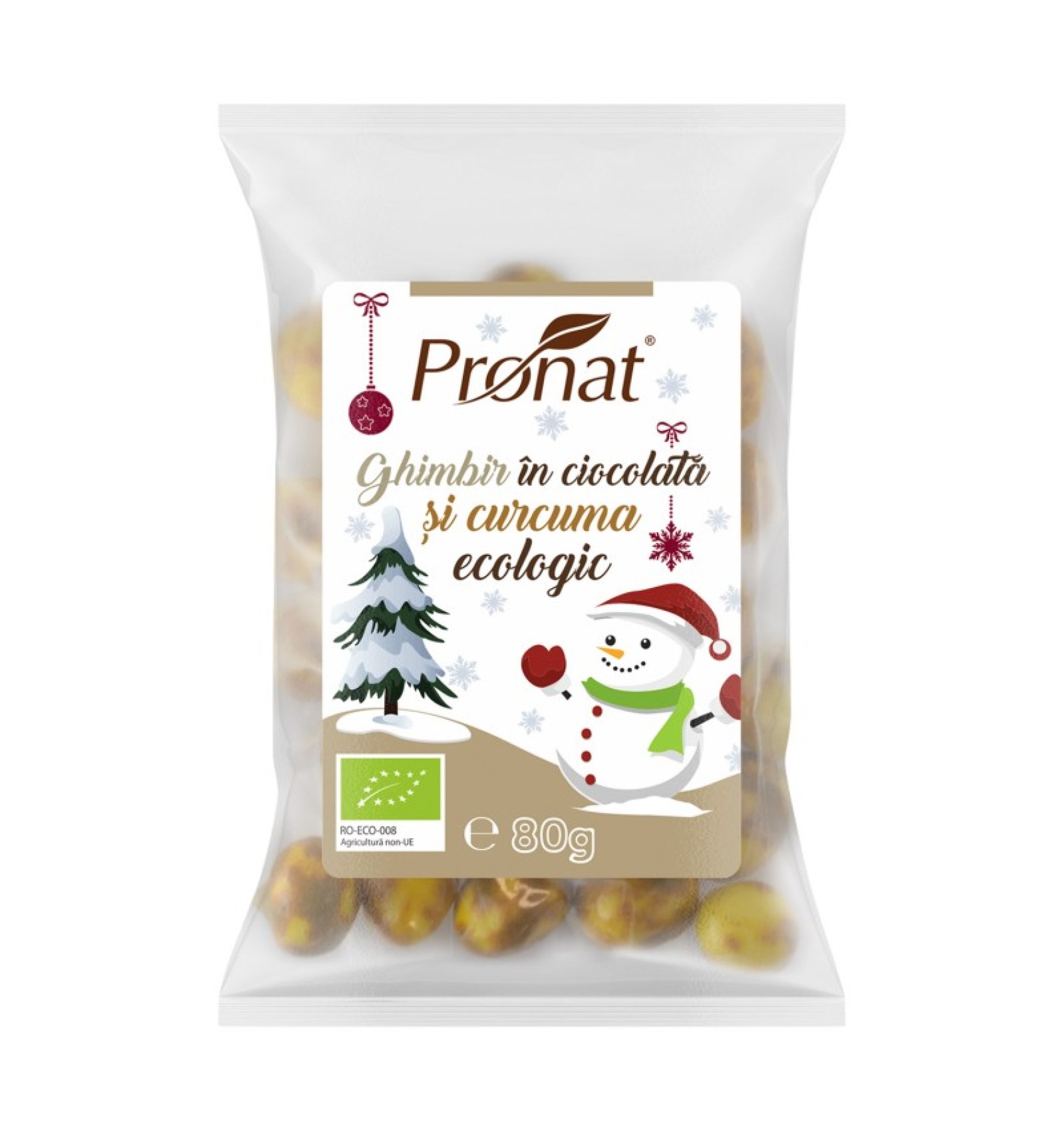 GHIMBIR GLAZURAT IN CIOCOLATA ALBA CU TURMERIC/CURCUMA, BIO, 80G