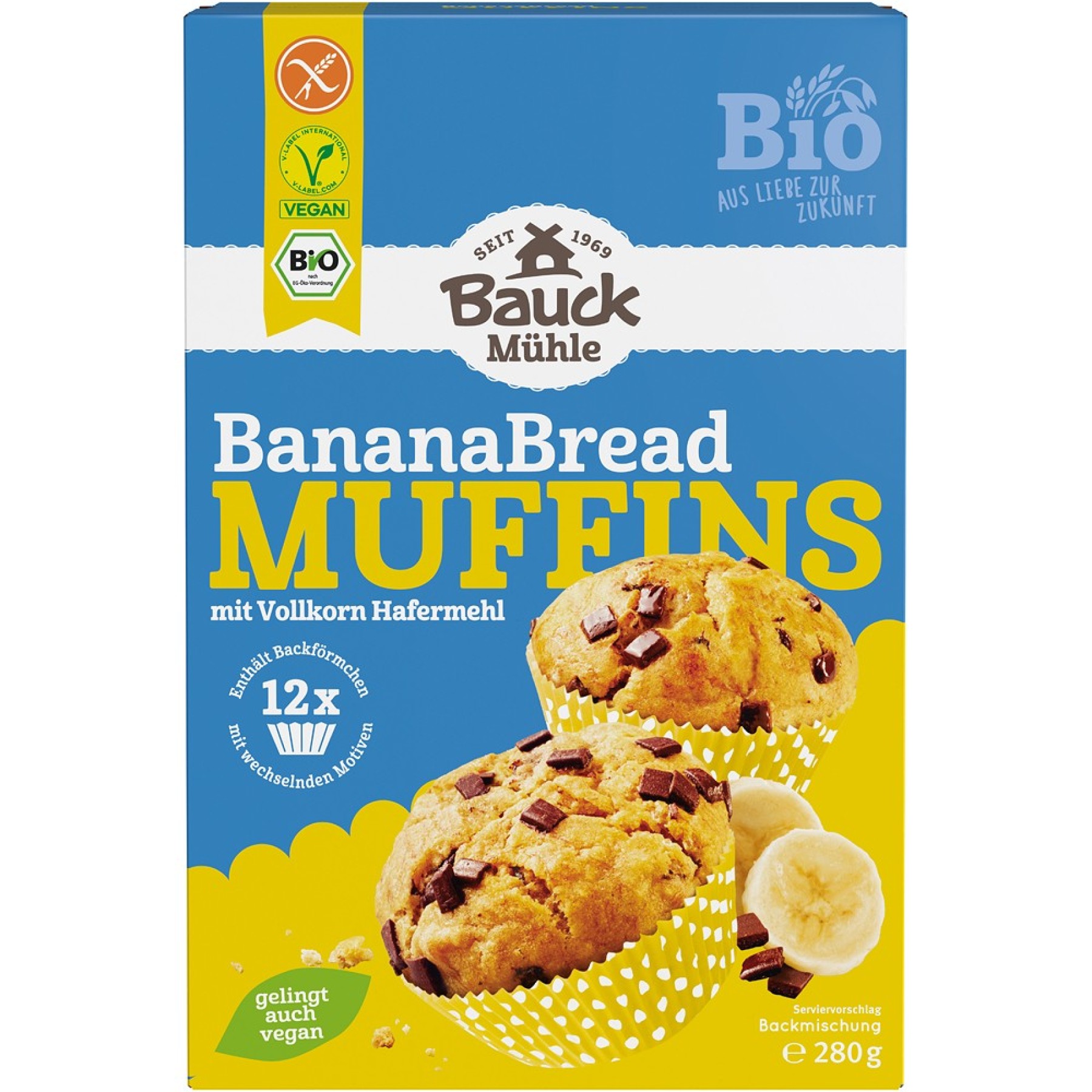 Mix bio pentru muffins Banana Bred fara gluten - 280 g