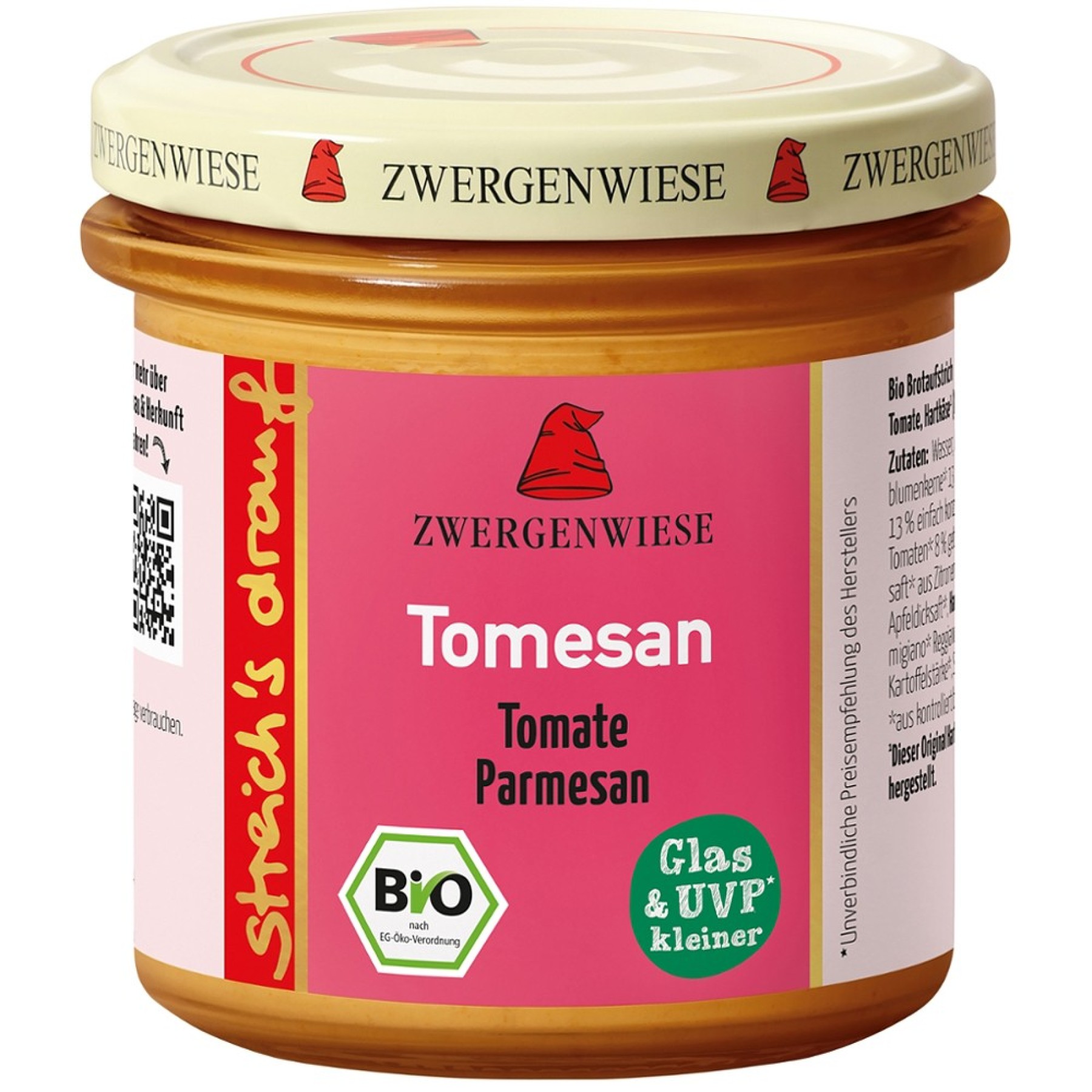 Crema tartinabila vegetala Tomesan cu tomate si parmezan - 135 g